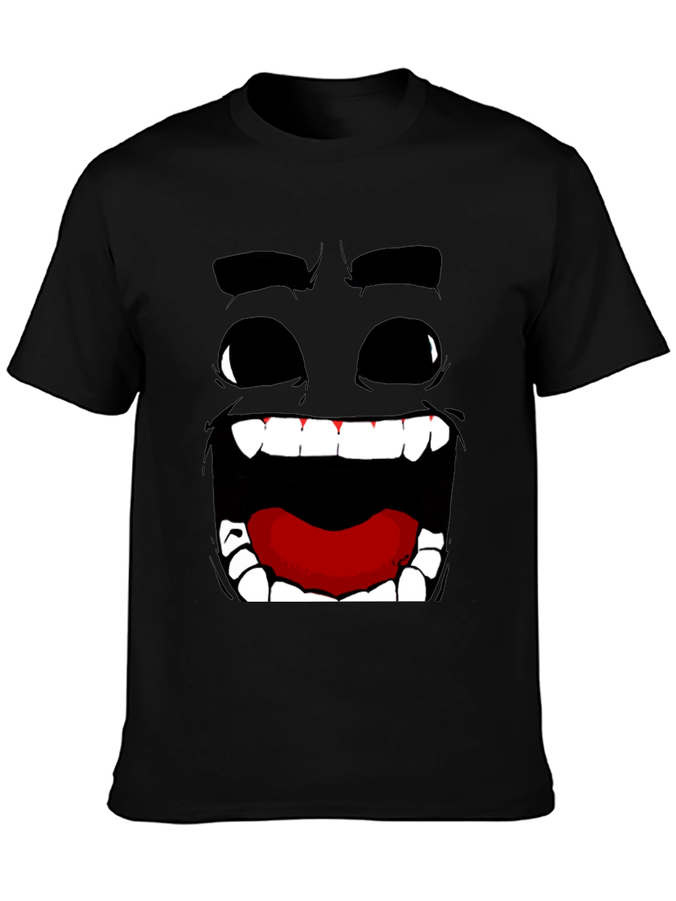 Funny Face Graphic Print Black T-Shirt