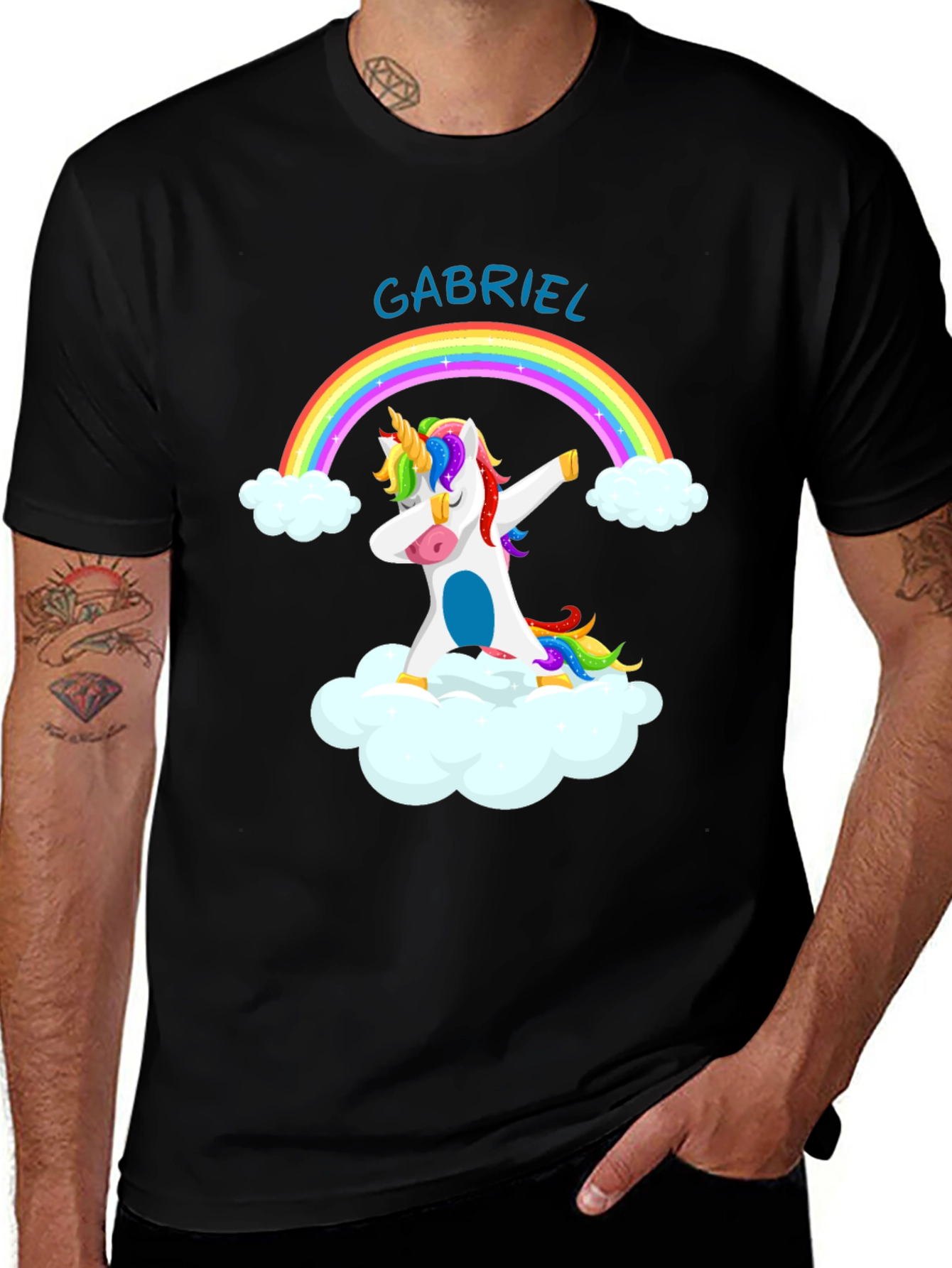 Rainbow Unicorn Dabbing Custom T-Shirt