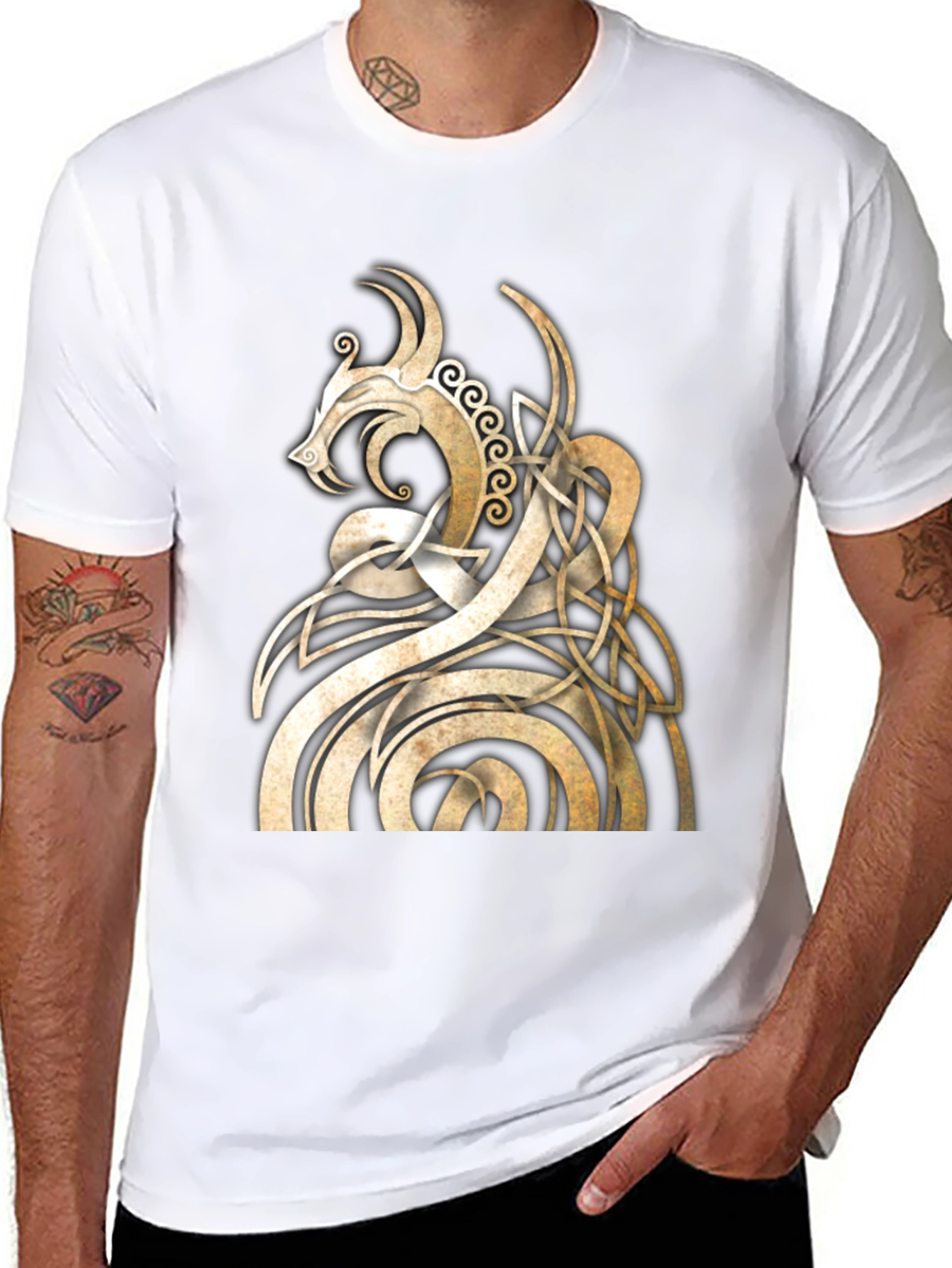 Celtic Dragon Knot T-Shirt - Black