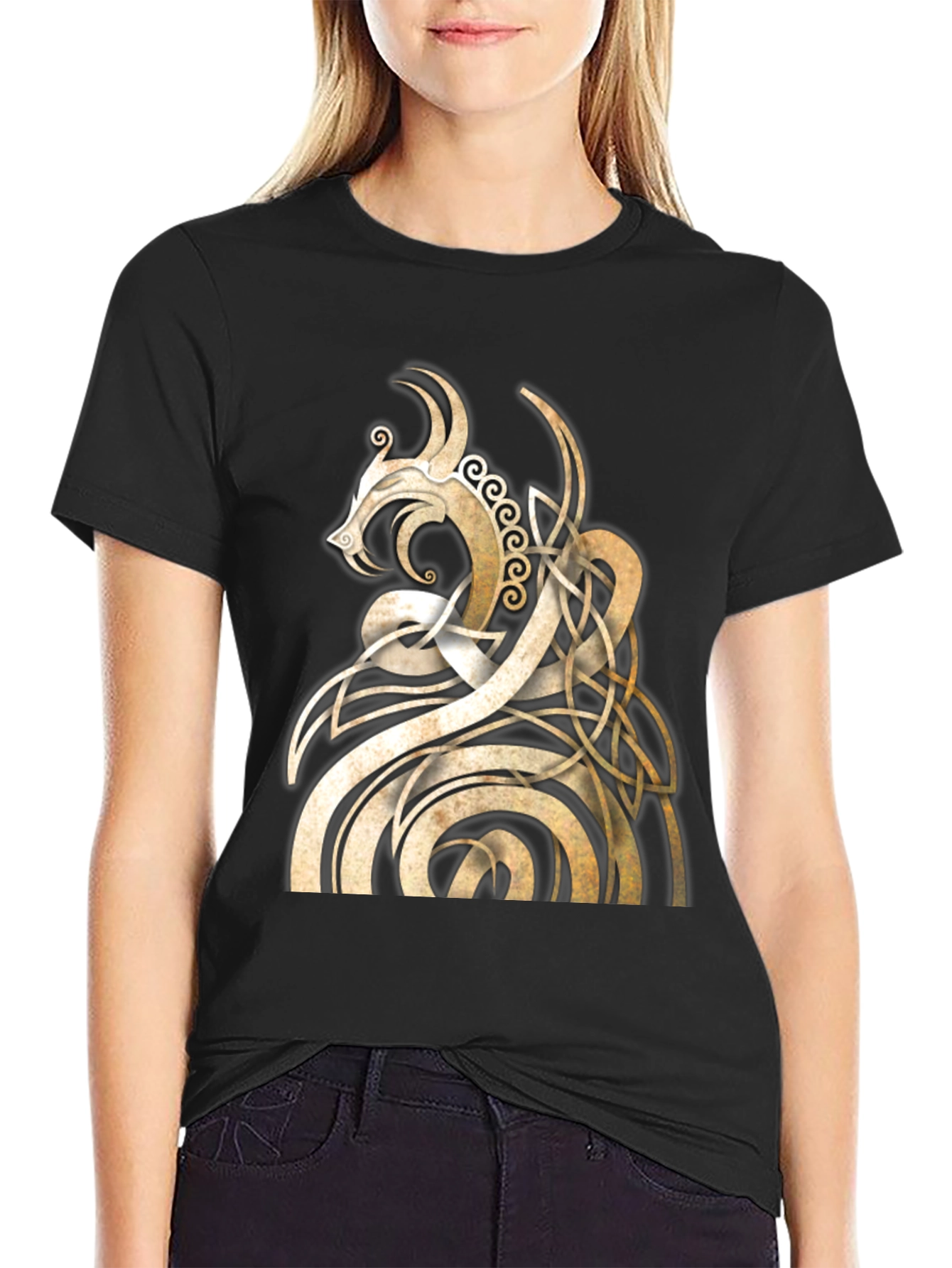 Celtic Dragon Knot T-Shirt - Black