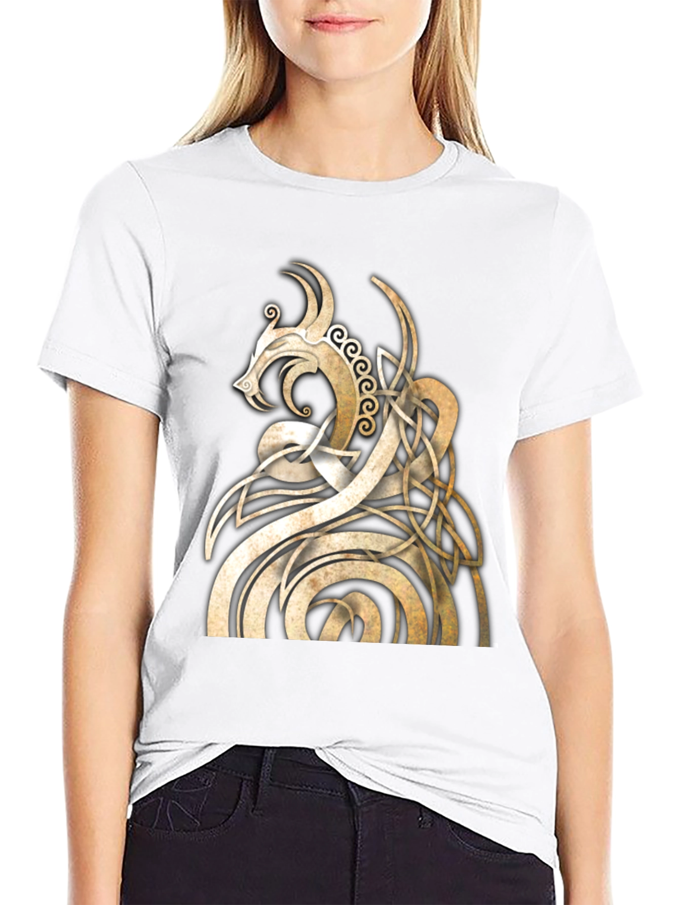 Celtic Dragon Knot T-Shirt - Black