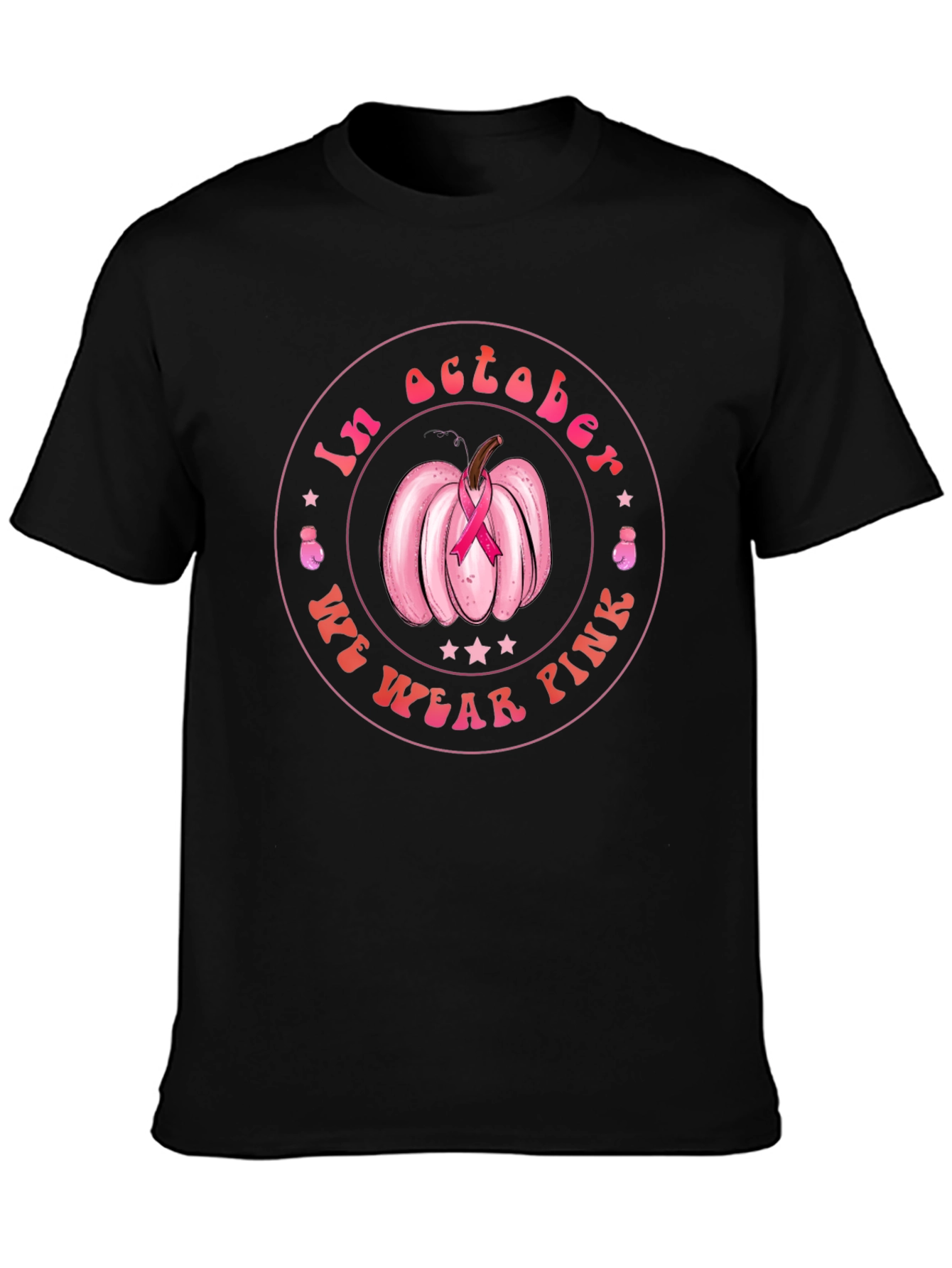 October Pink Pumpkin Breast Cancer Awareness T-Shirt