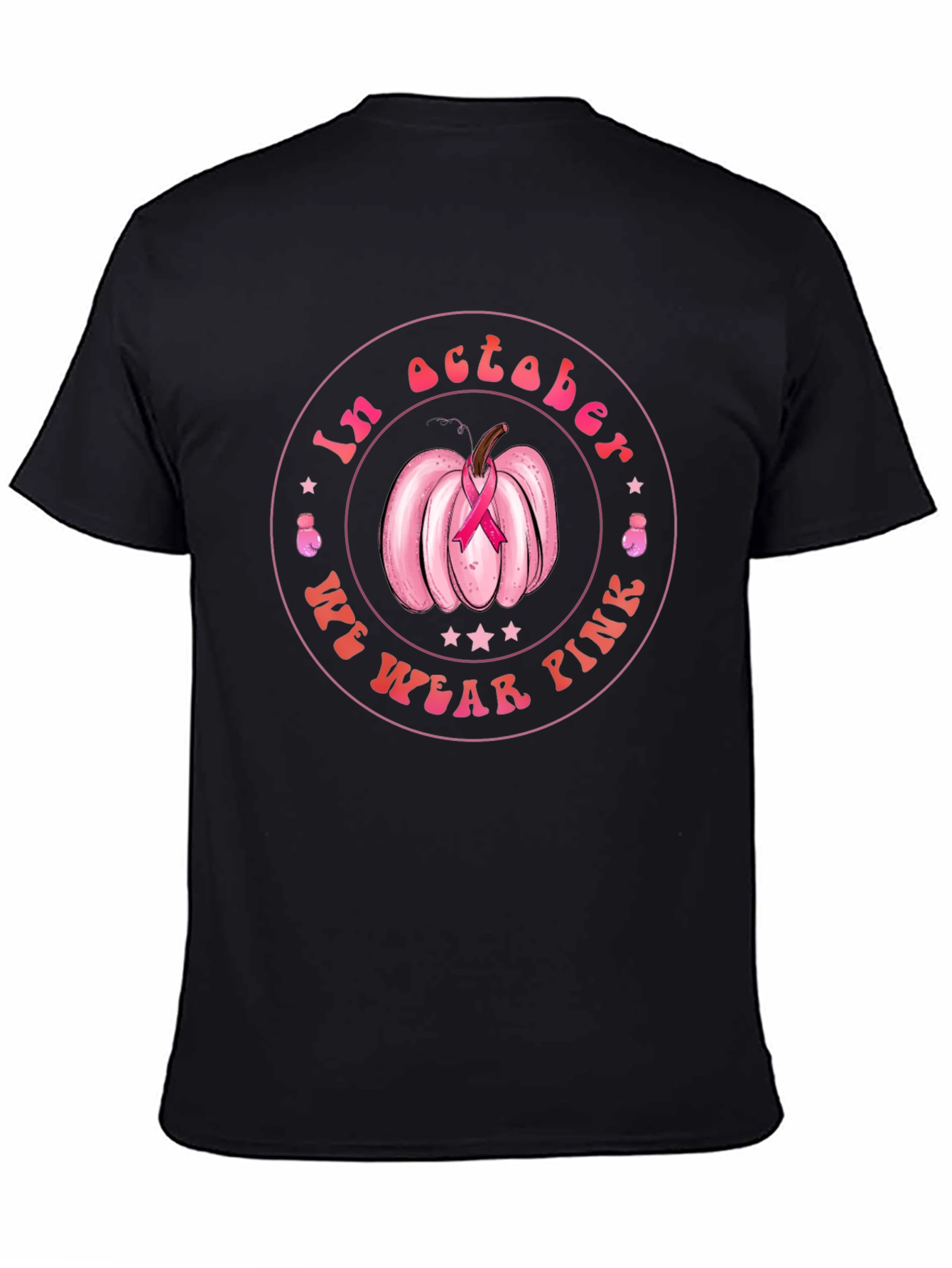 October Pink Pumpkin Breast Cancer Awareness T-Shirt