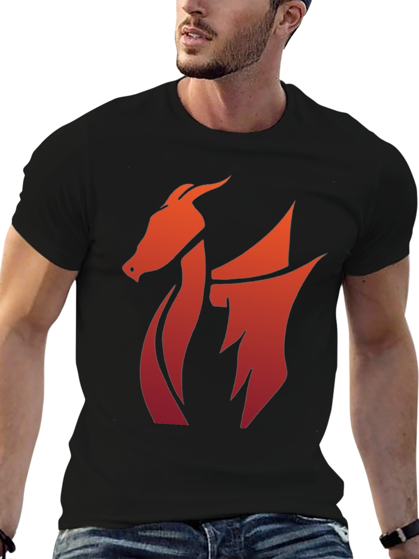 Bold Dragon Graphic Tee - Black