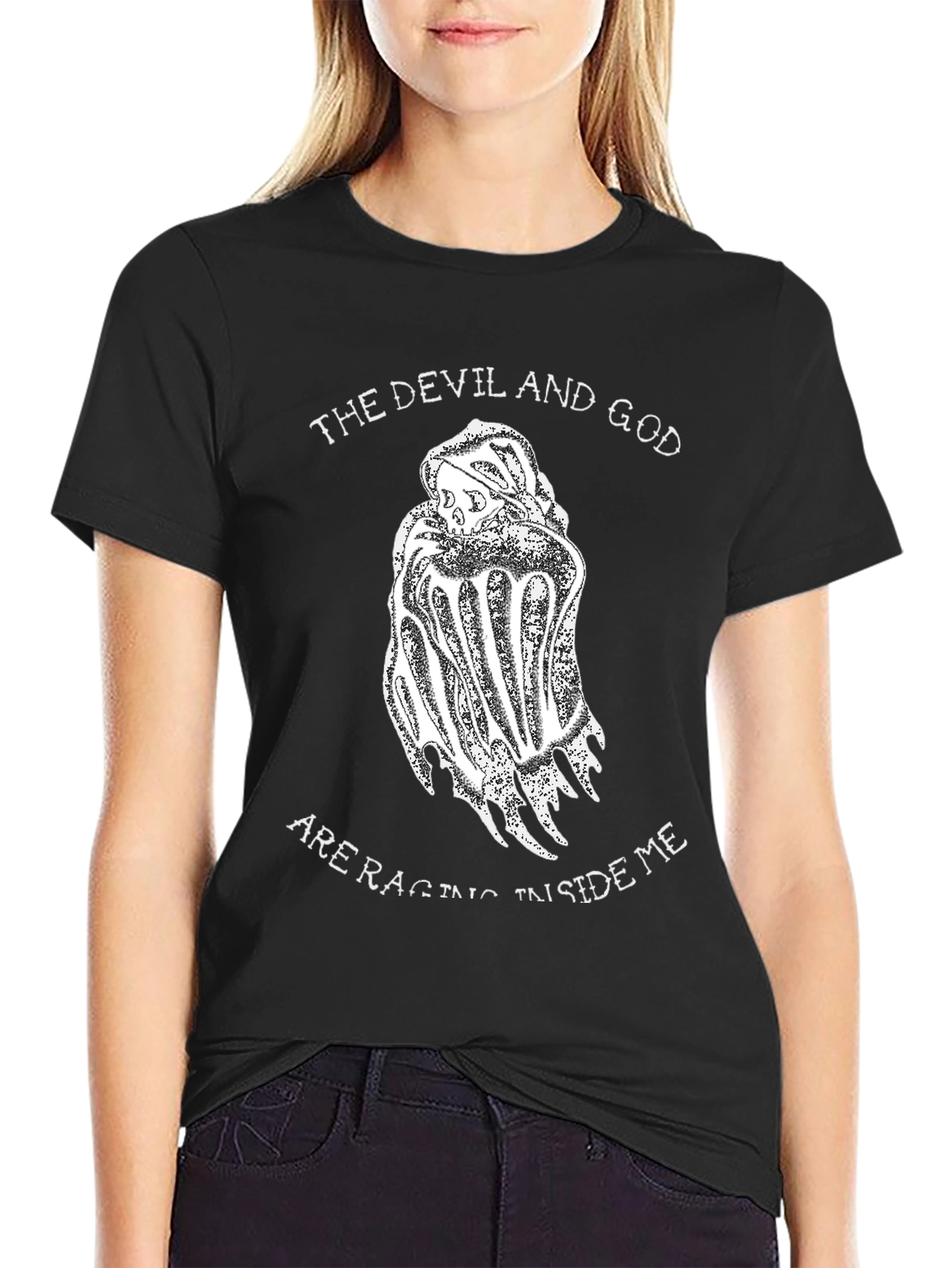 The Devil and God T-Shirt - Black Graphic Tee