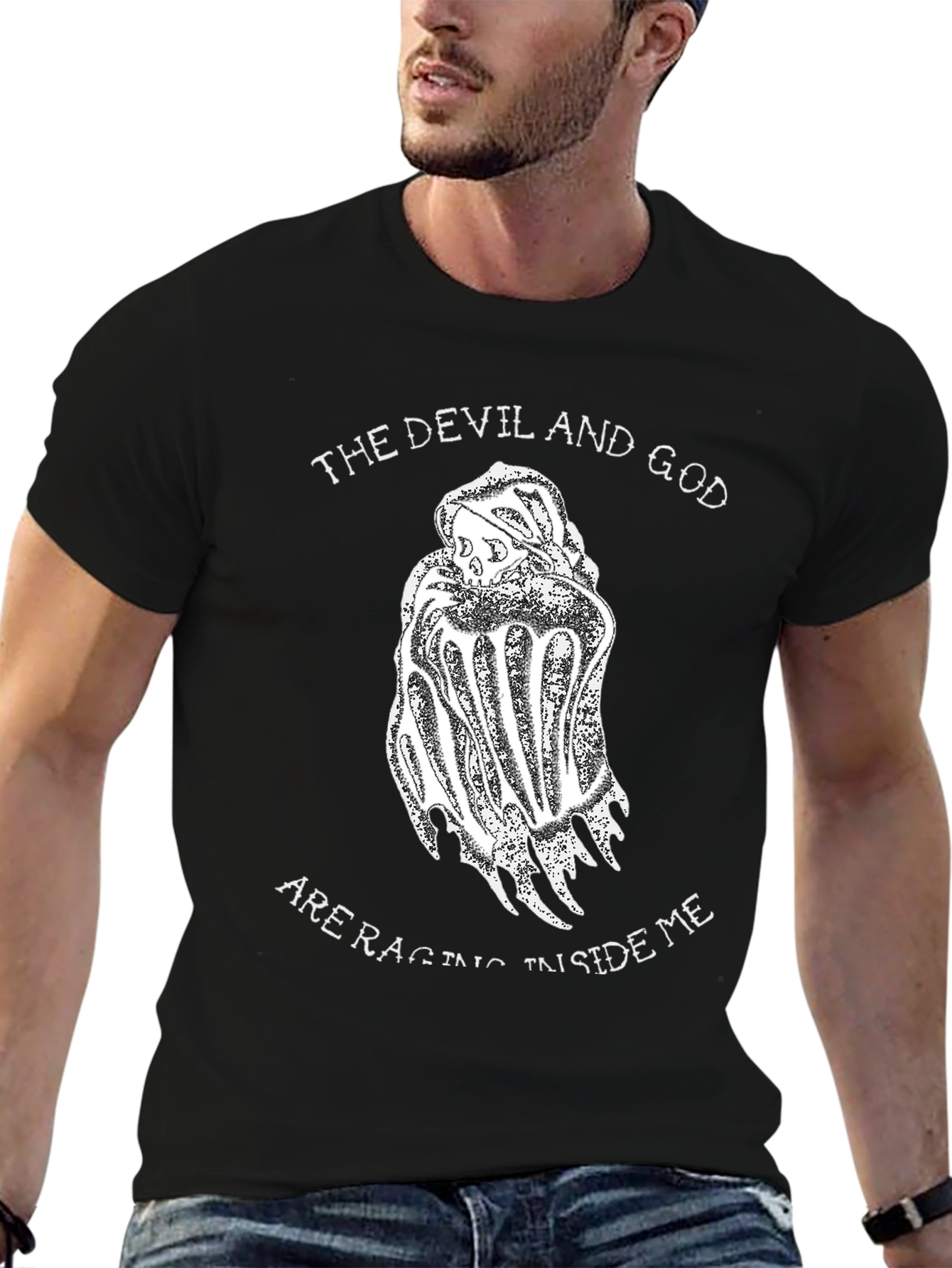 The Devil and God T-Shirt - Black Graphic Tee
