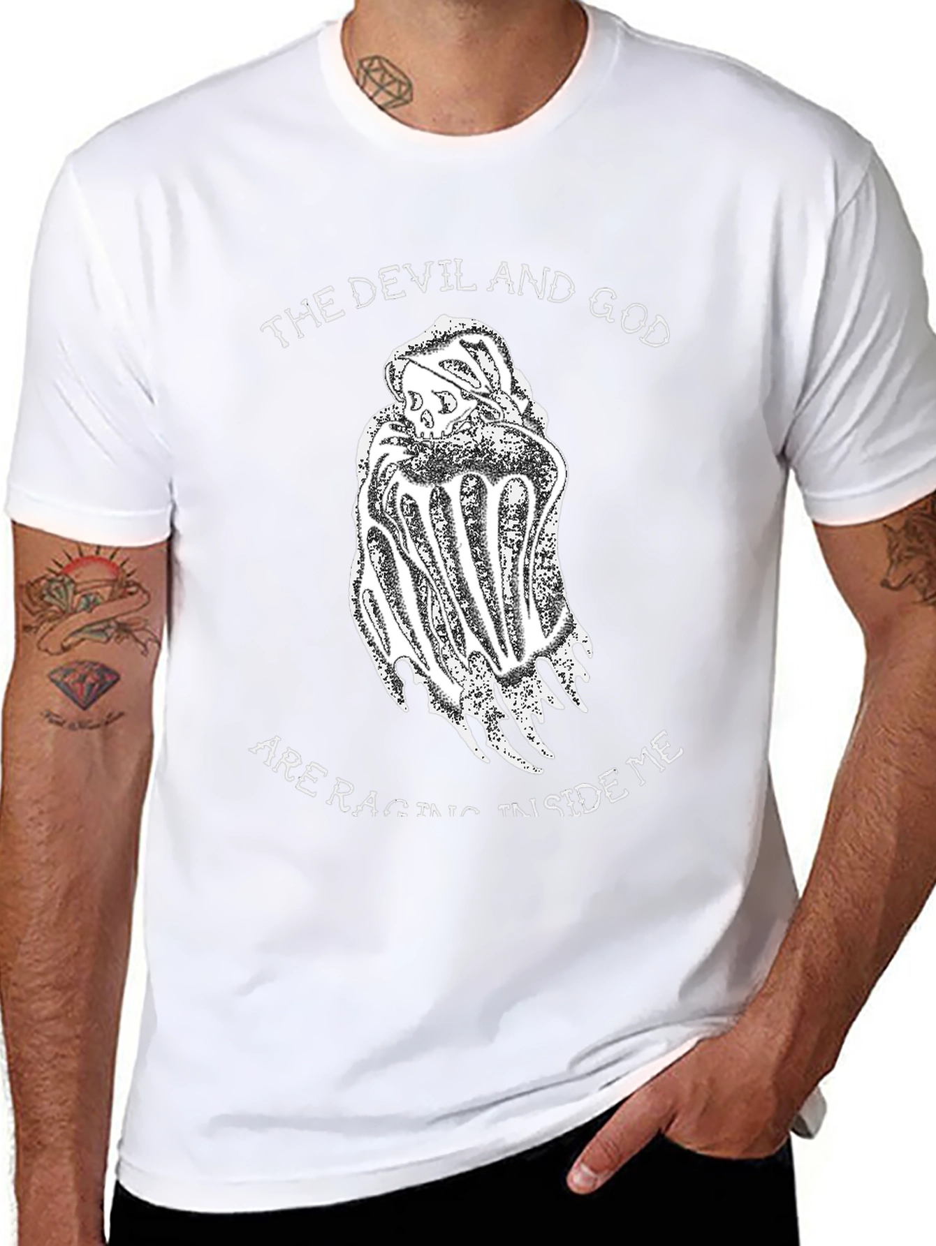 The Devil and God T-Shirt - Black Graphic Tee