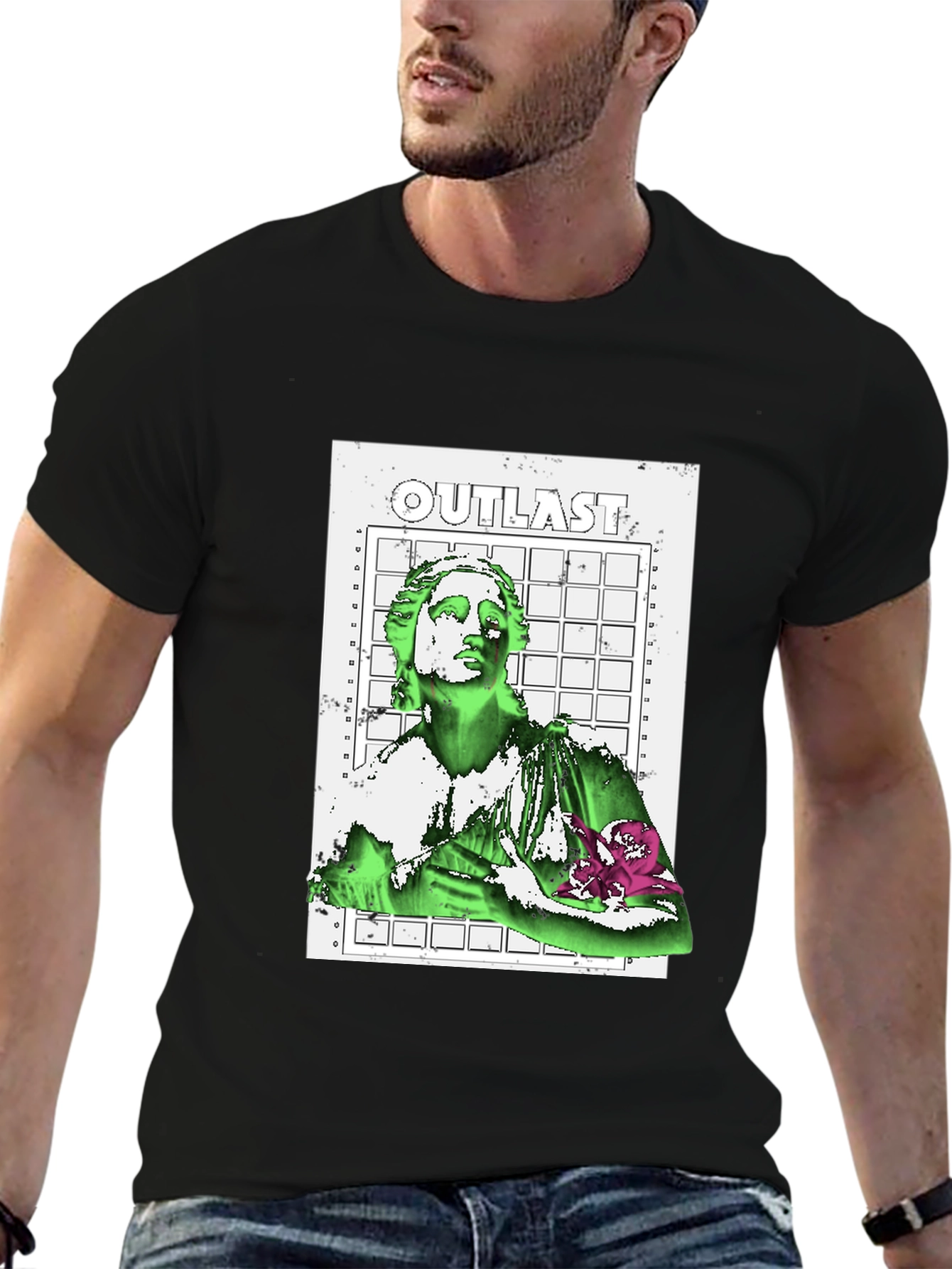 Outlast Graphic Print Black T-Shirt