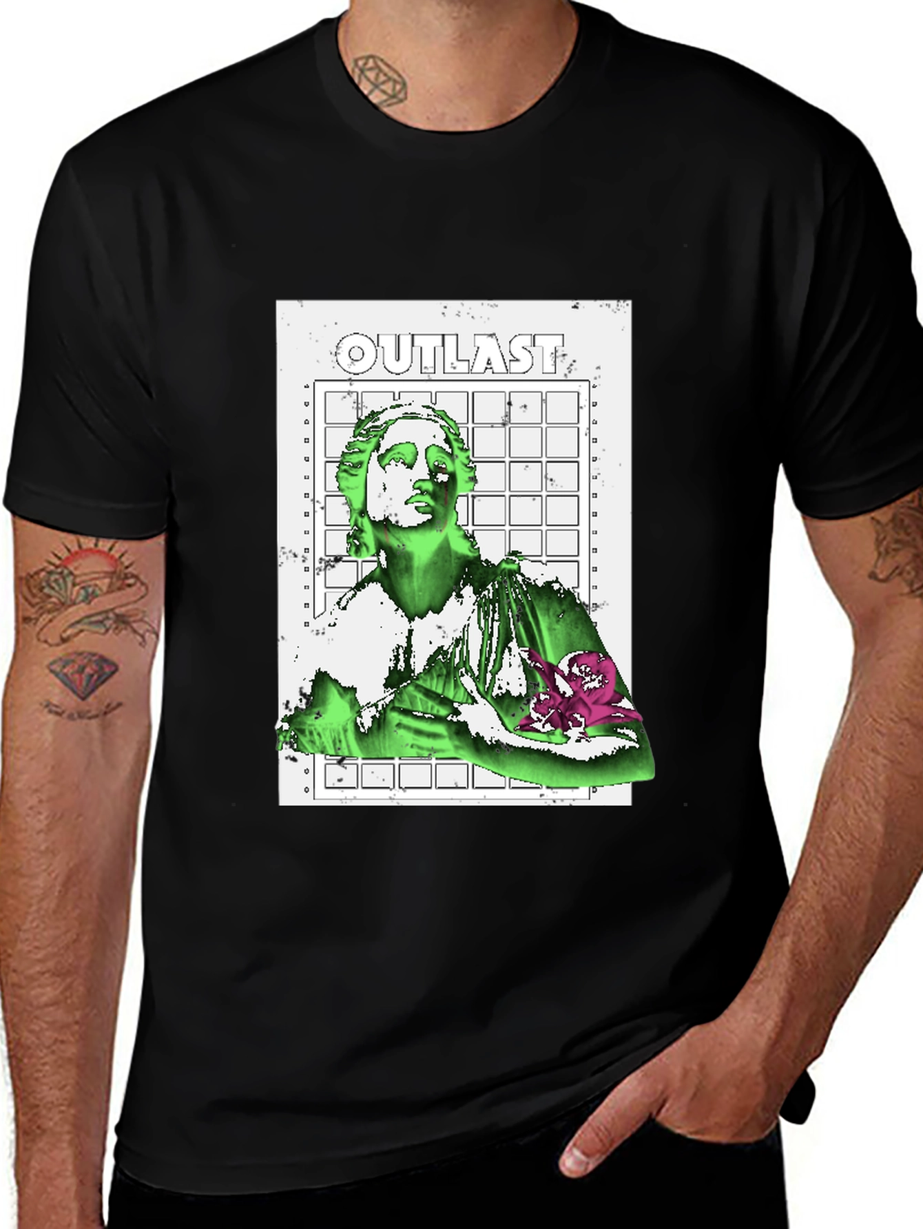 Outlast Graphic Print Black T-Shirt