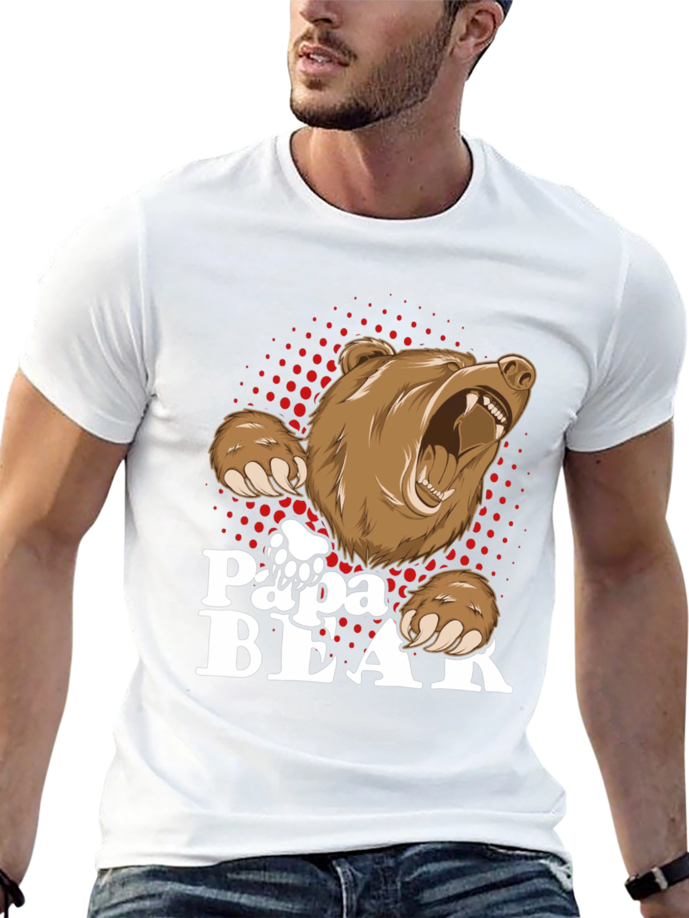 Papa Bear T-Shirt - Cool Dad Design