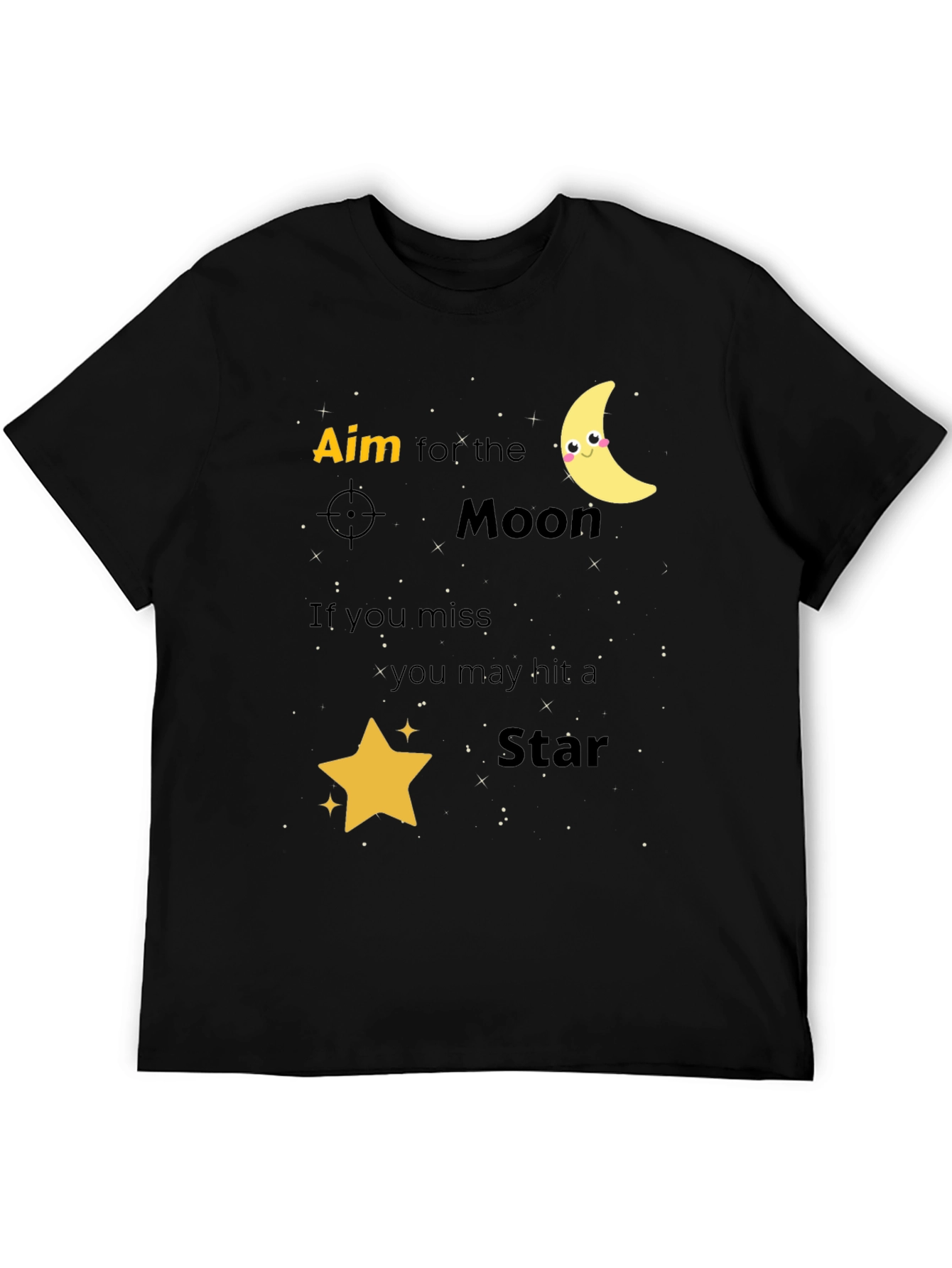 Aim for the Moon Graphic Tee - Black