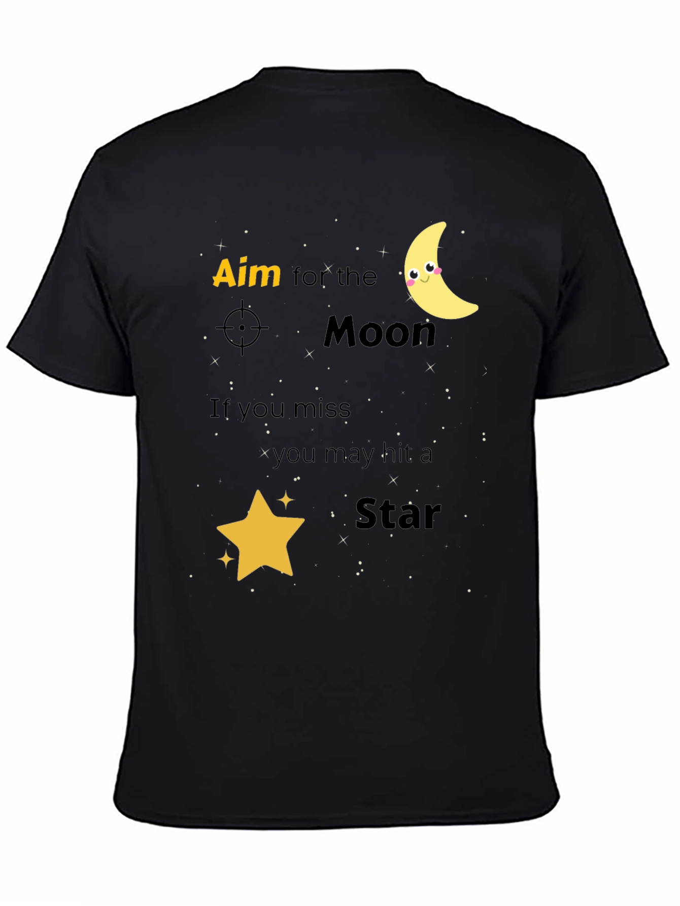 Aim for the Moon Graphic Tee - Black