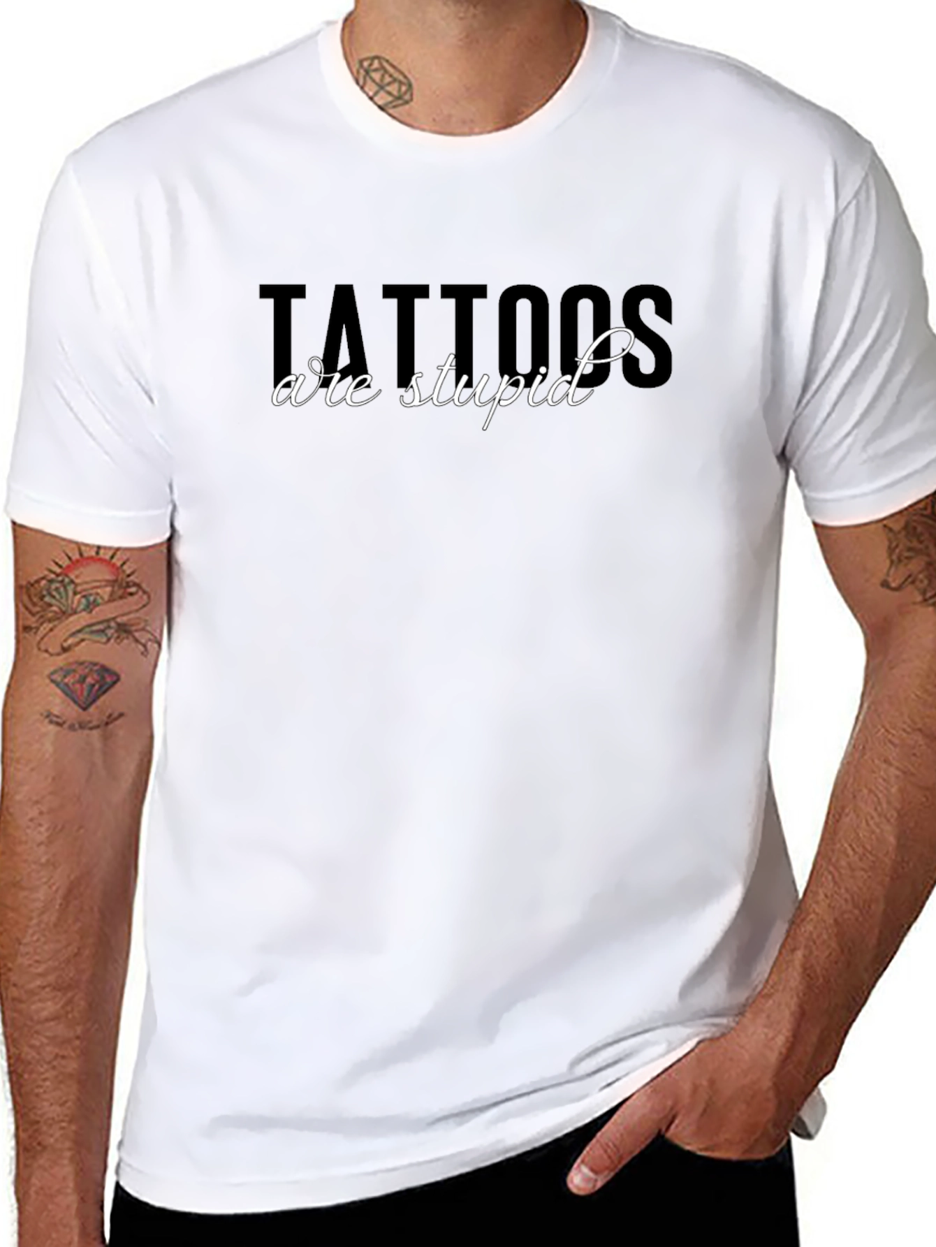 Tattoos are Stupid Graphic Tee - Bold Statement