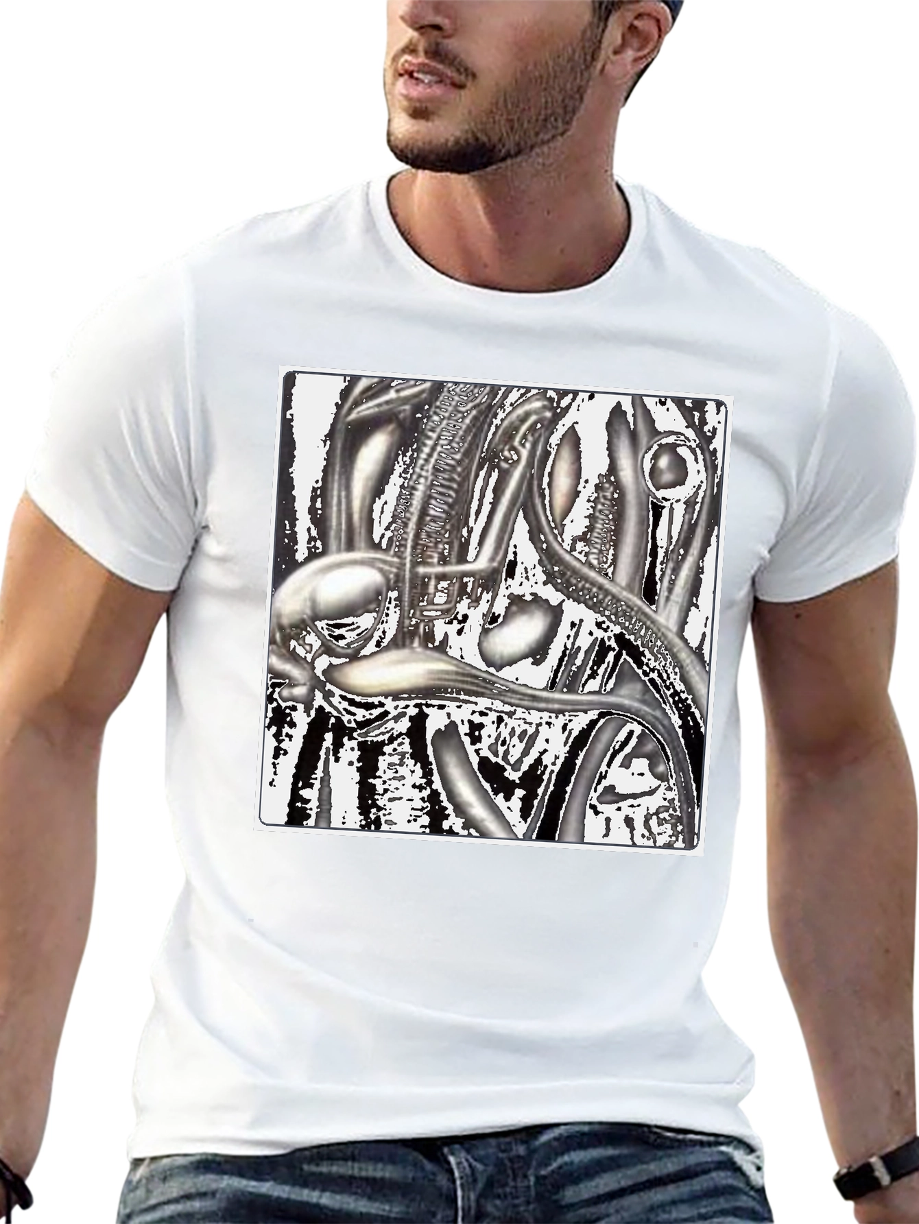 HR Giger Biomechanical Art Black T-Shirt