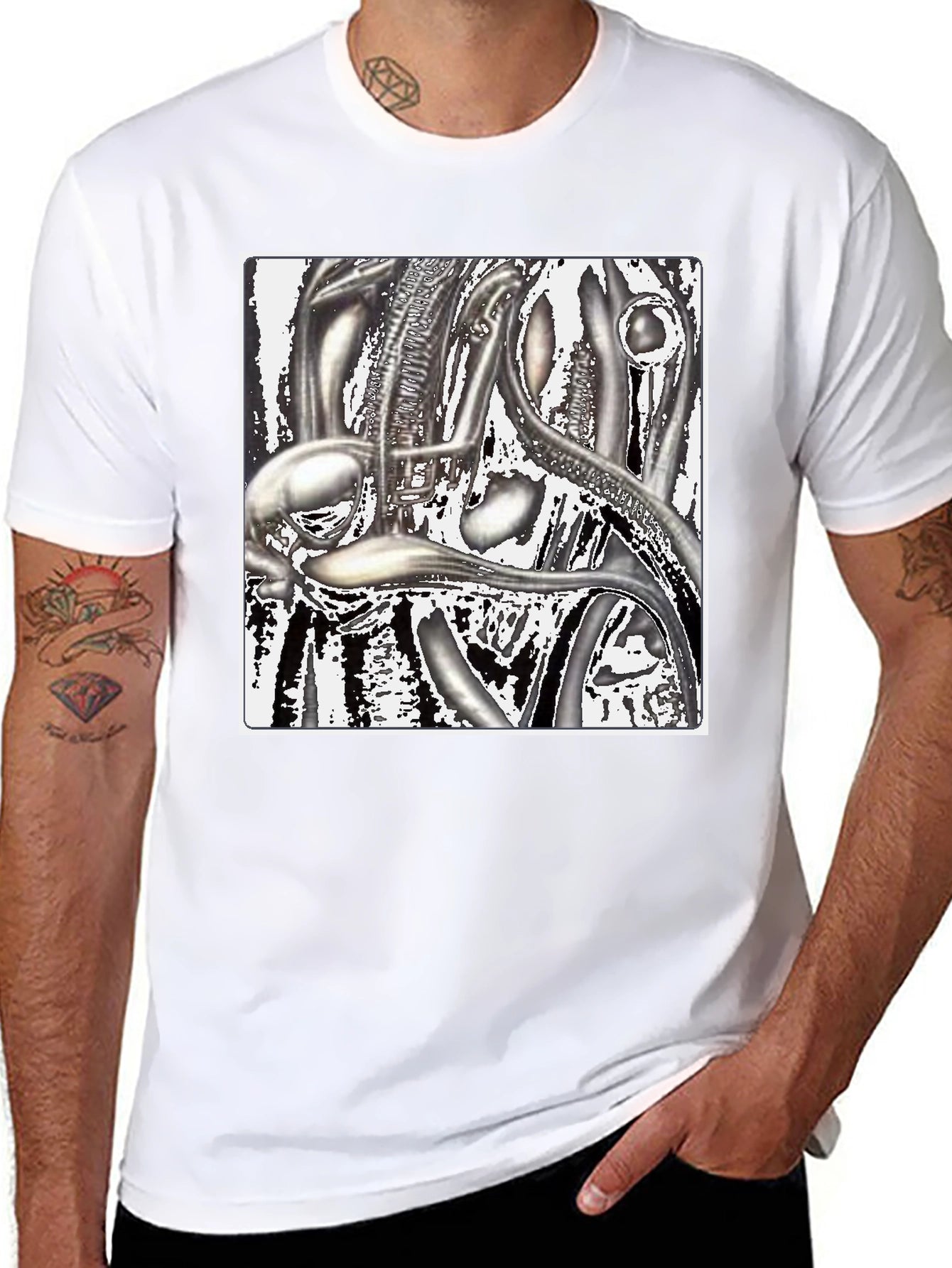 HR Giger Biomechanical Art Black T-Shirt