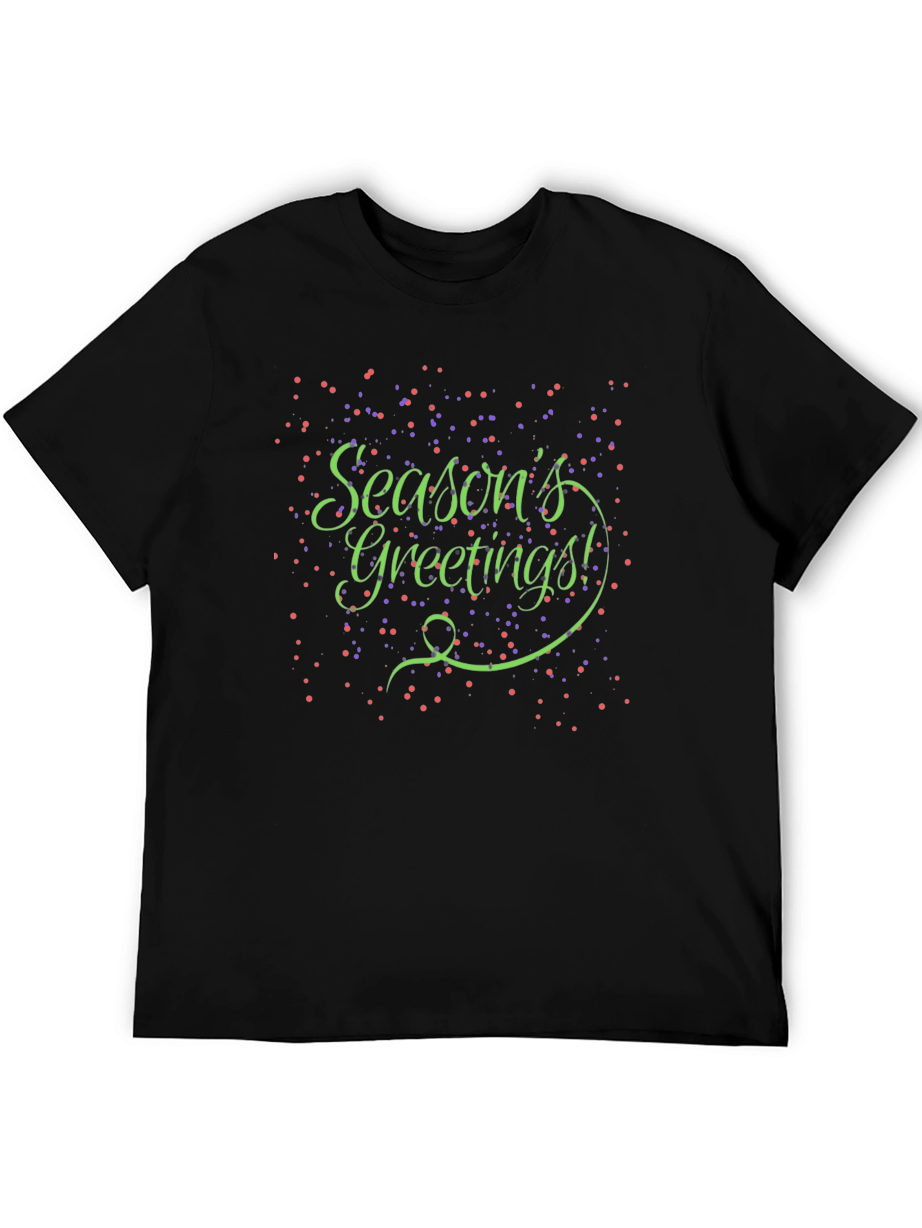 Seasons Greetings Black Graphic T-Shirt