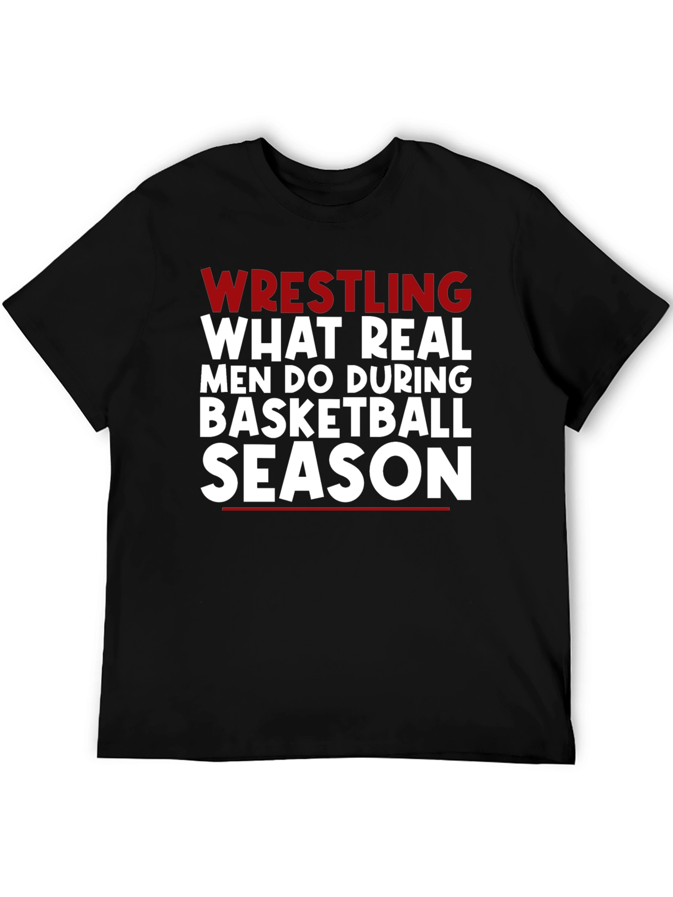Wrestling Season Black Graphic Tee Shirt