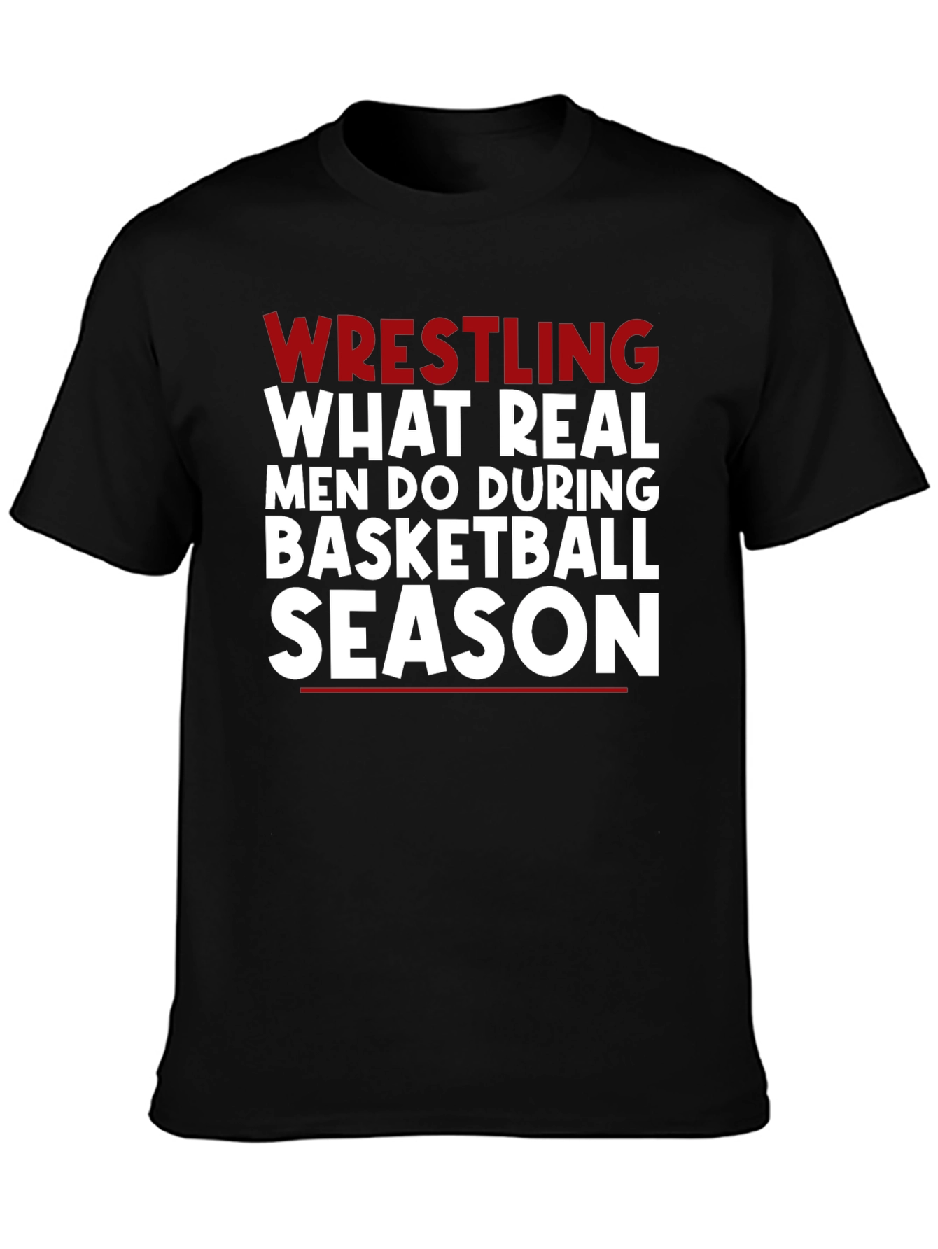 Wrestling Season Black Graphic Tee Shirt