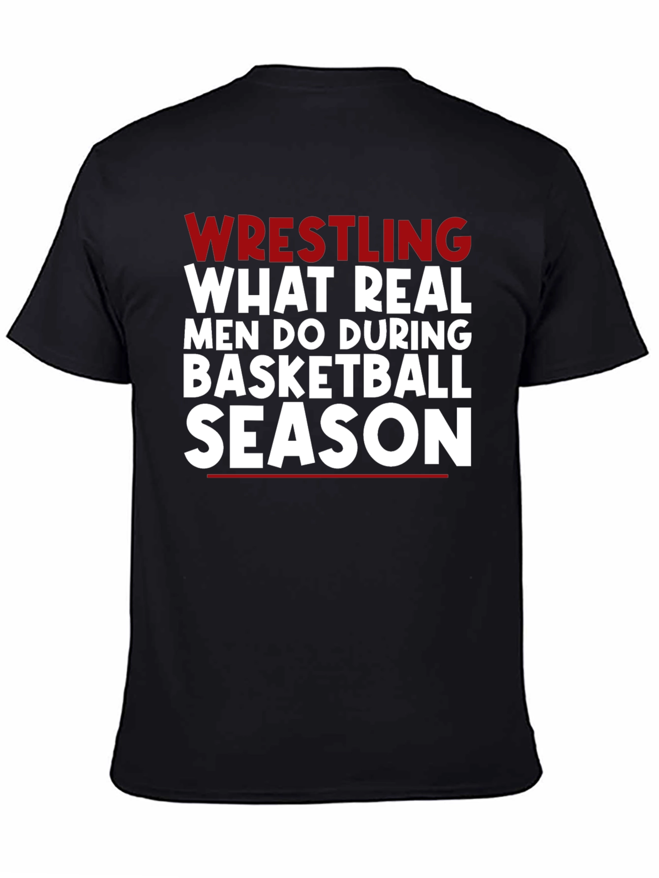 Wrestling Season Black Graphic Tee Shirt
