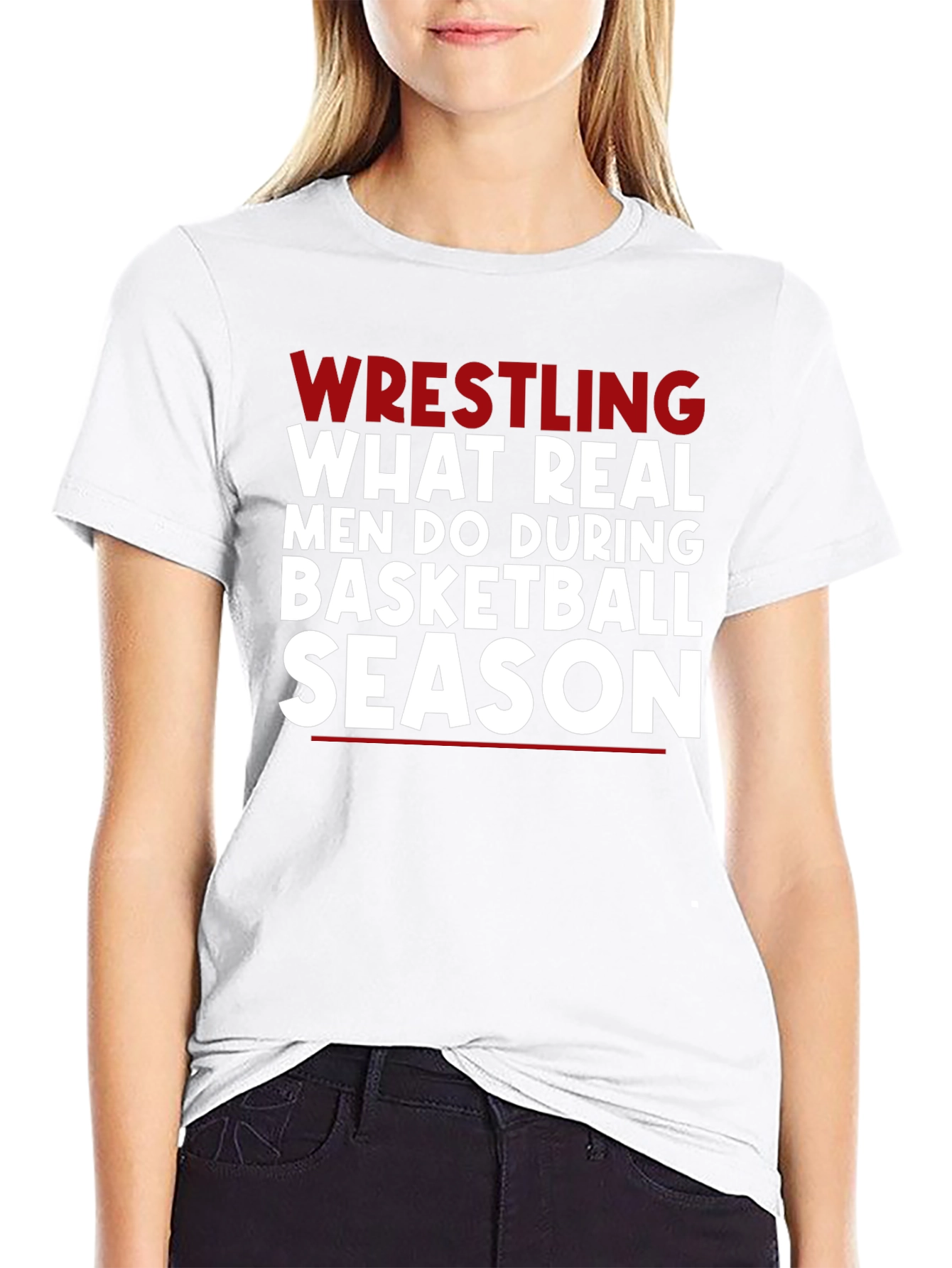 Wrestling Season Black Graphic Tee Shirt