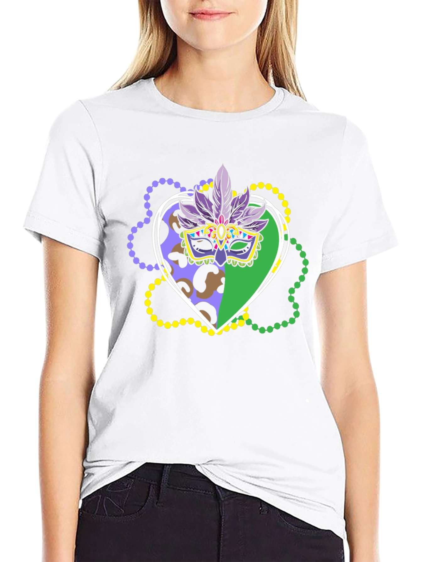 Mardi Gras Mask T-Shirt - Festive Carnival Apparel