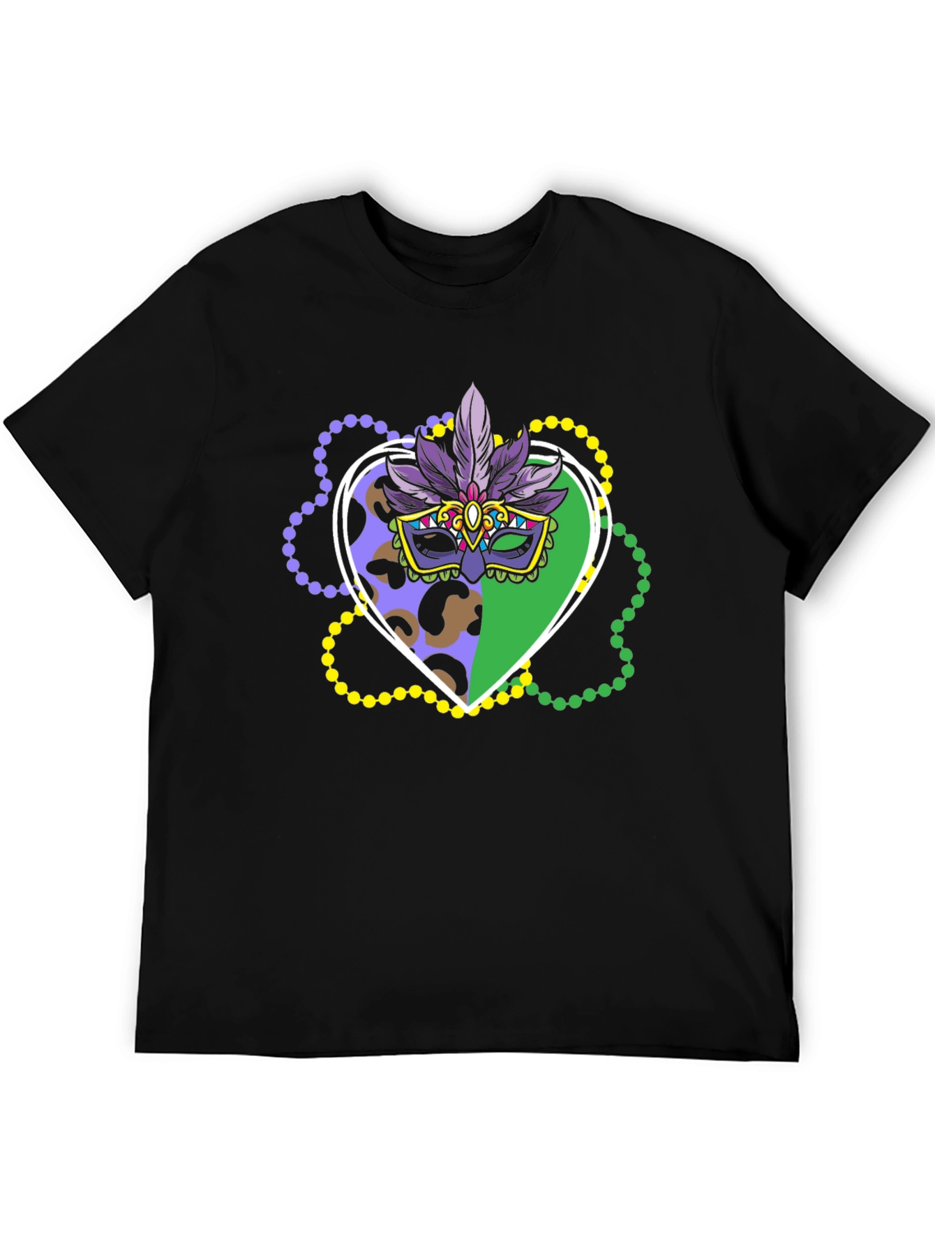 Mardi Gras Mask T-Shirt - Festive Carnival Apparel