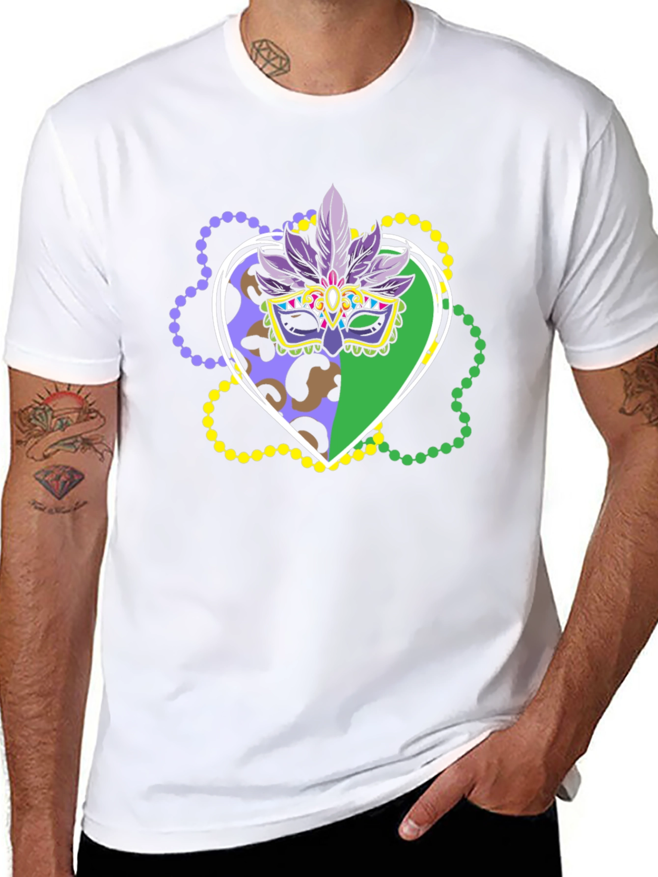 Mardi Gras Mask T-Shirt - Festive Carnival Apparel