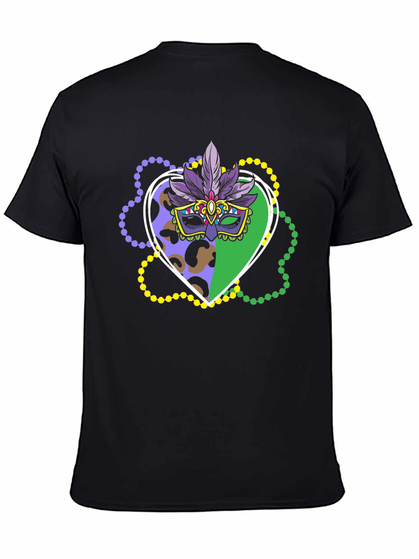 Mardi Gras Mask T-Shirt - Festive Carnival Apparel