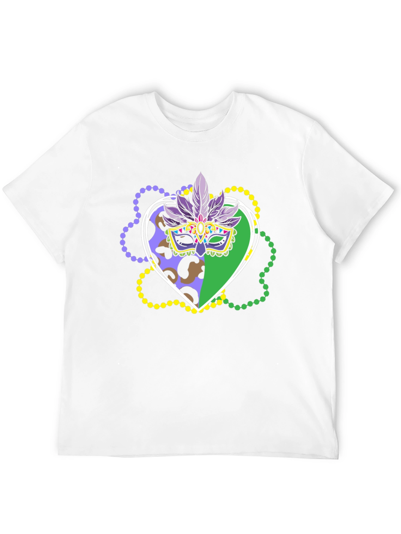 Mardi Gras Mask T-Shirt - Festive Carnival Apparel