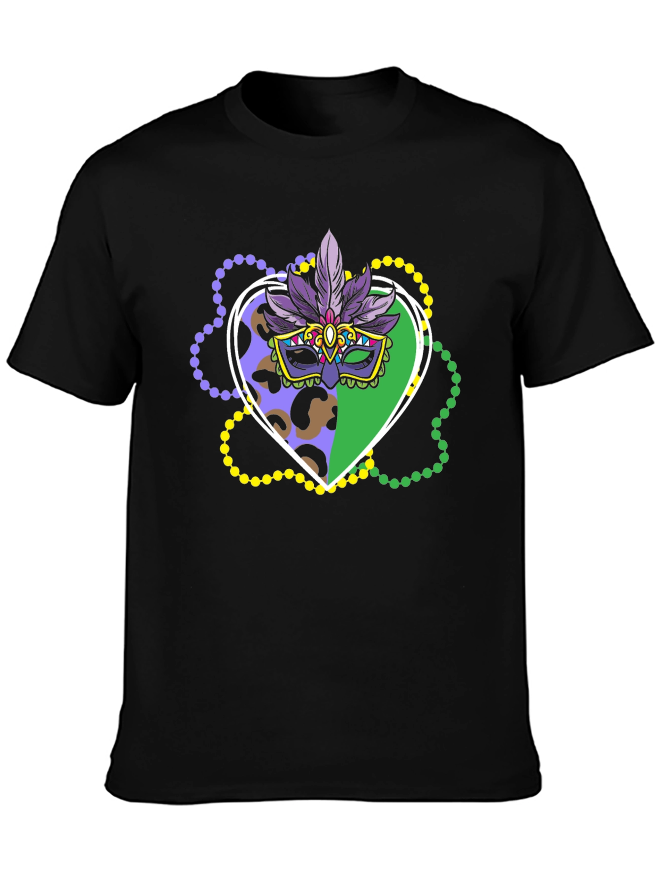 Mardi Gras Mask T-Shirt - Festive Carnival Apparel