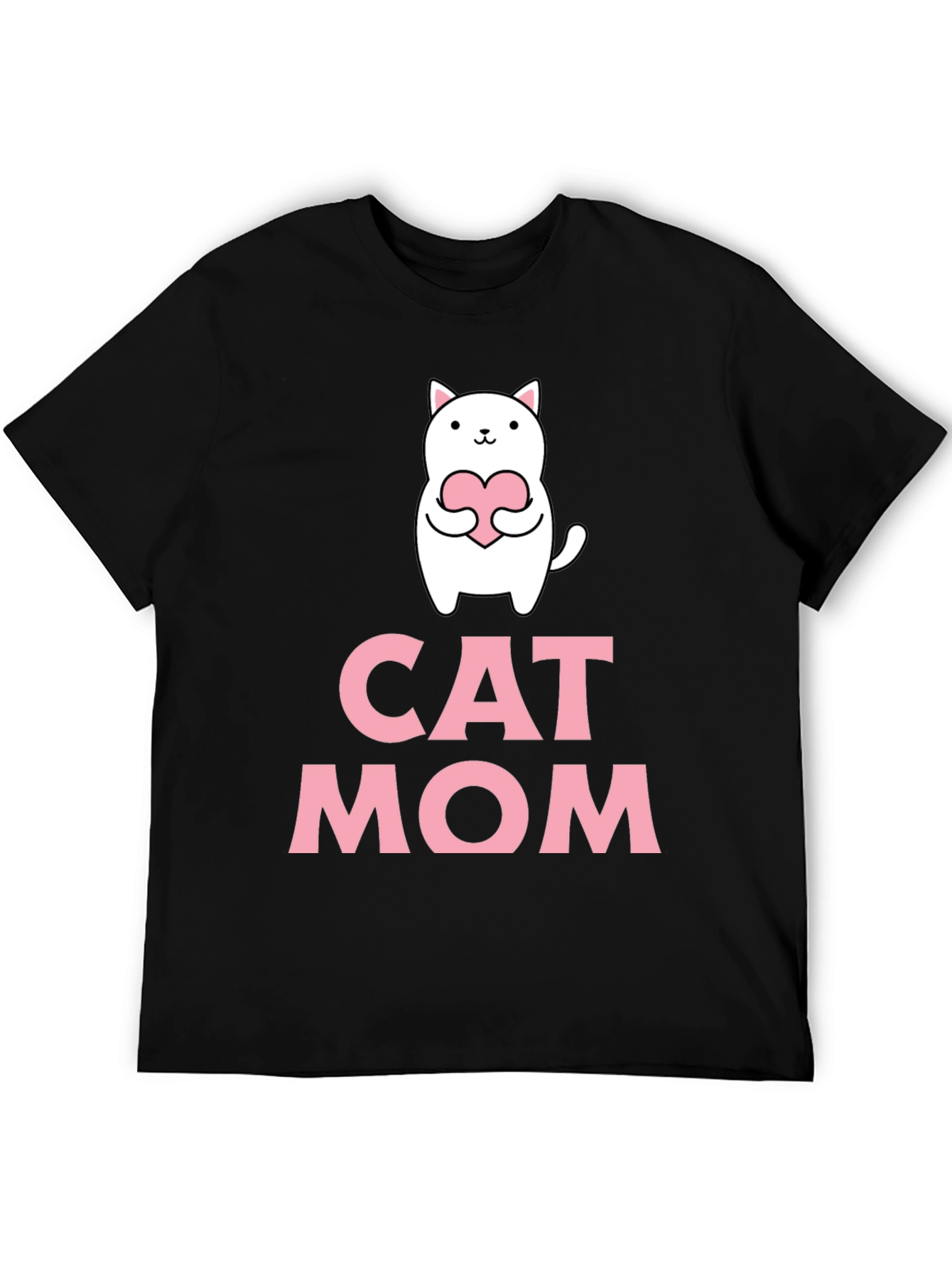 Cat Mom T-Shirt - Cute Cat Heart Graphic