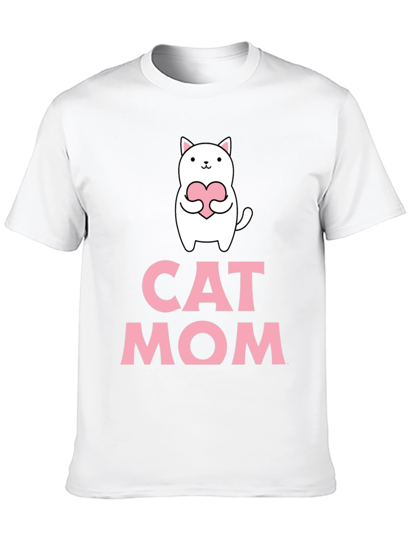 Cat Mom T-Shirt - Cute Cat Heart Graphic