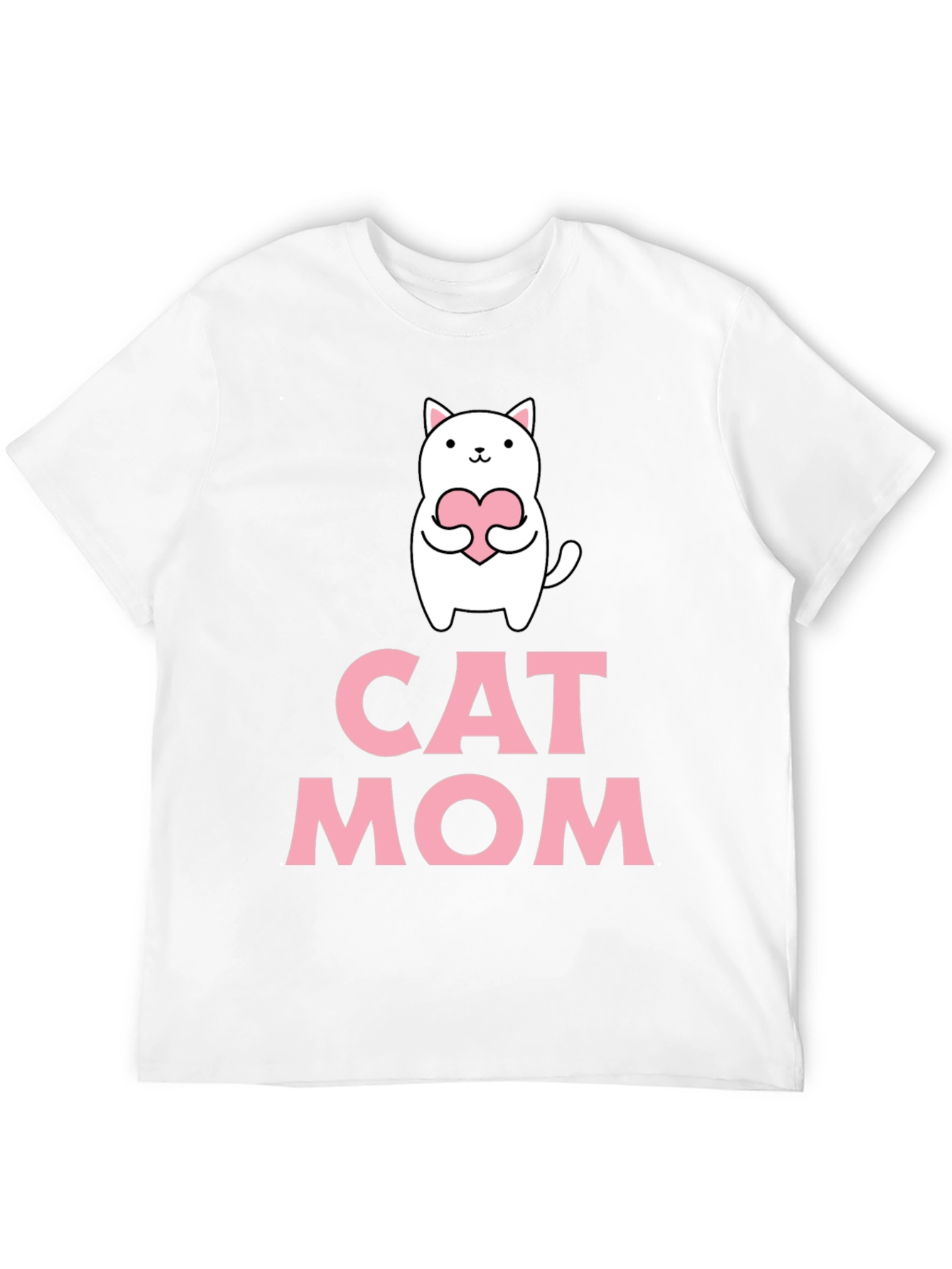 Cat Mom T-Shirt - Cute Cat Heart Graphic