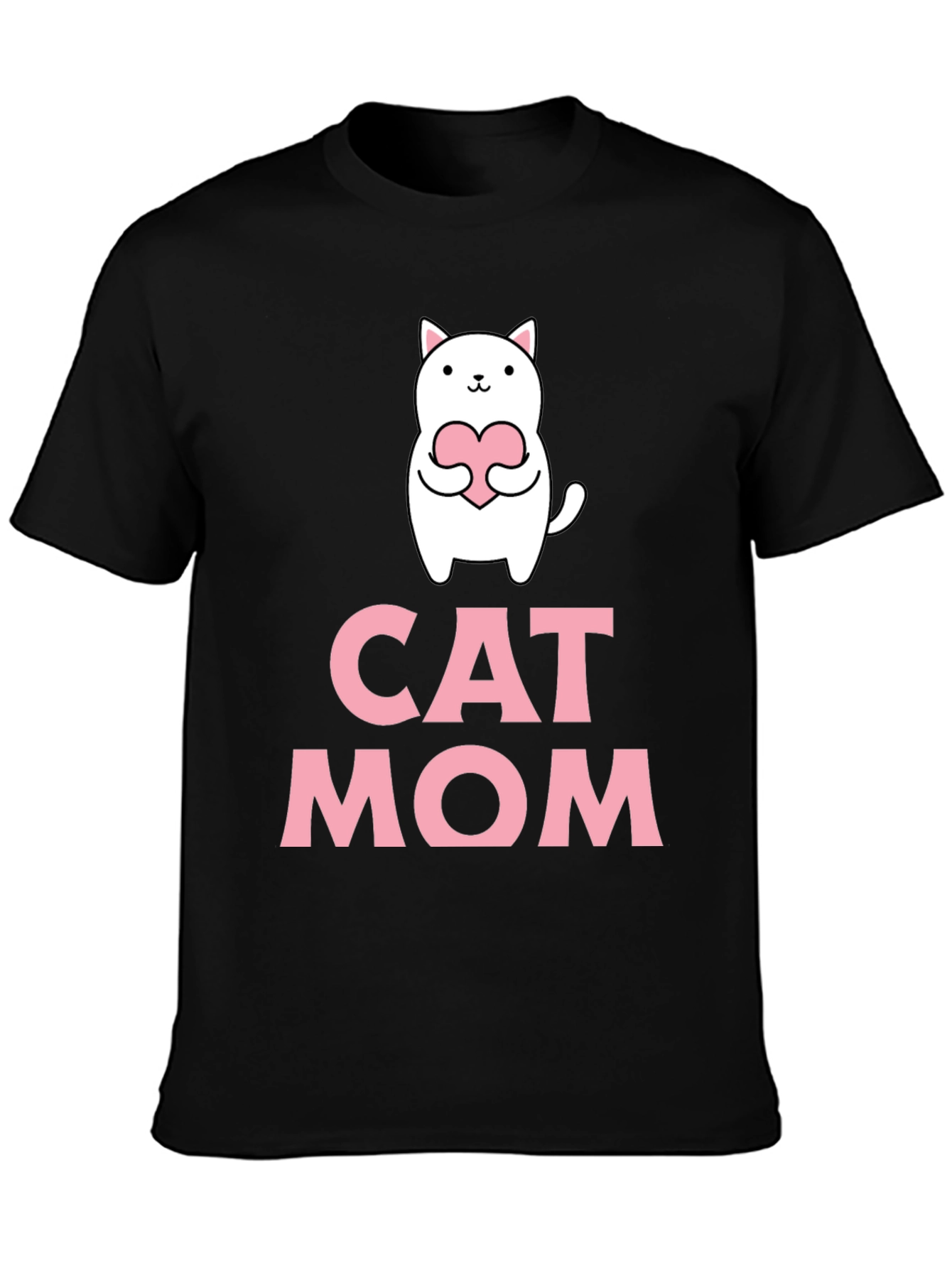 Cat Mom T-Shirt - Cute Cat Heart Graphic