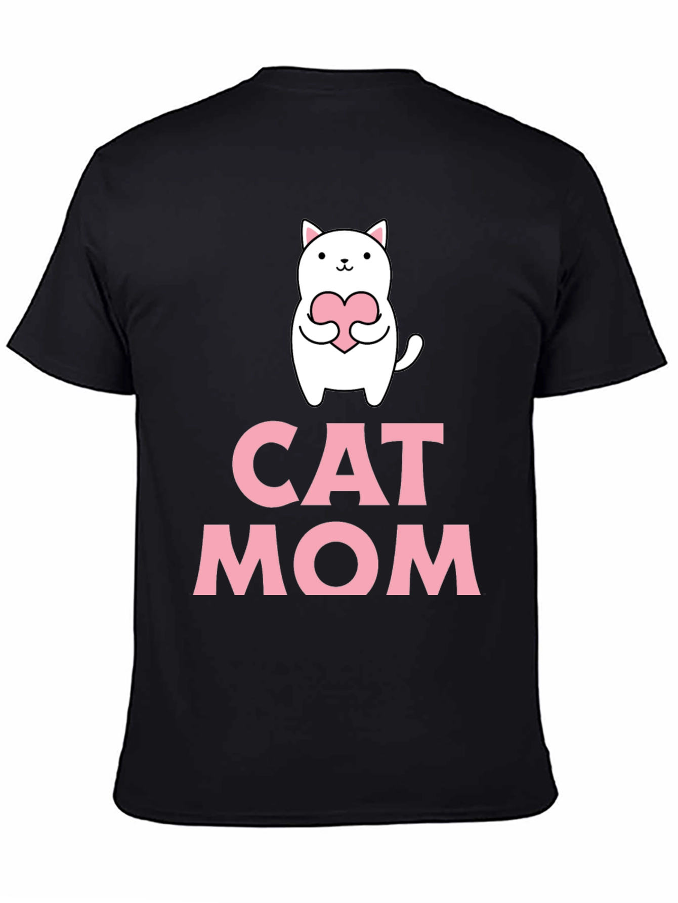 Cat Mom T-Shirt - Cute Cat Heart Graphic