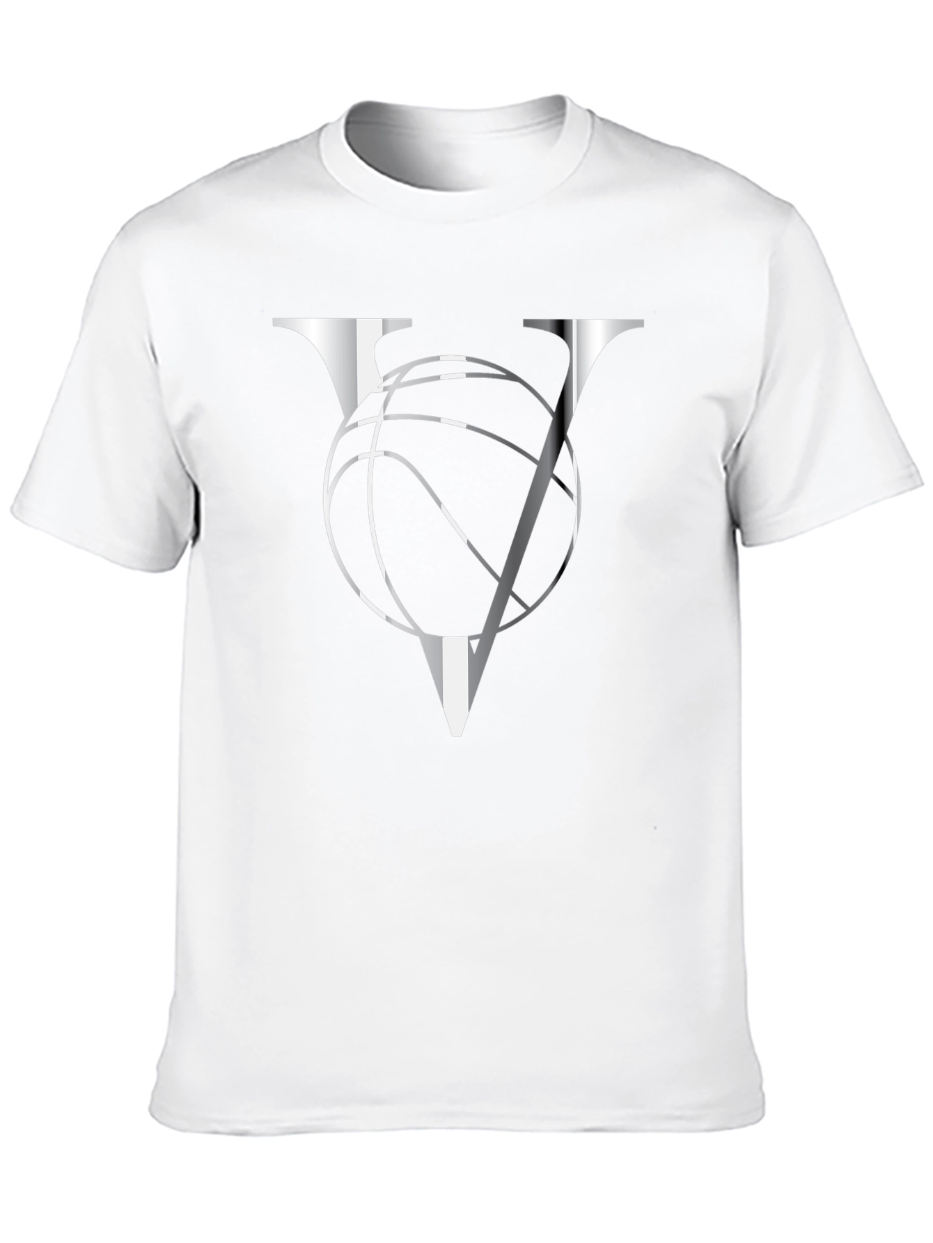 Basketball V Graphic Tee - Black Cotton T-Shirt
