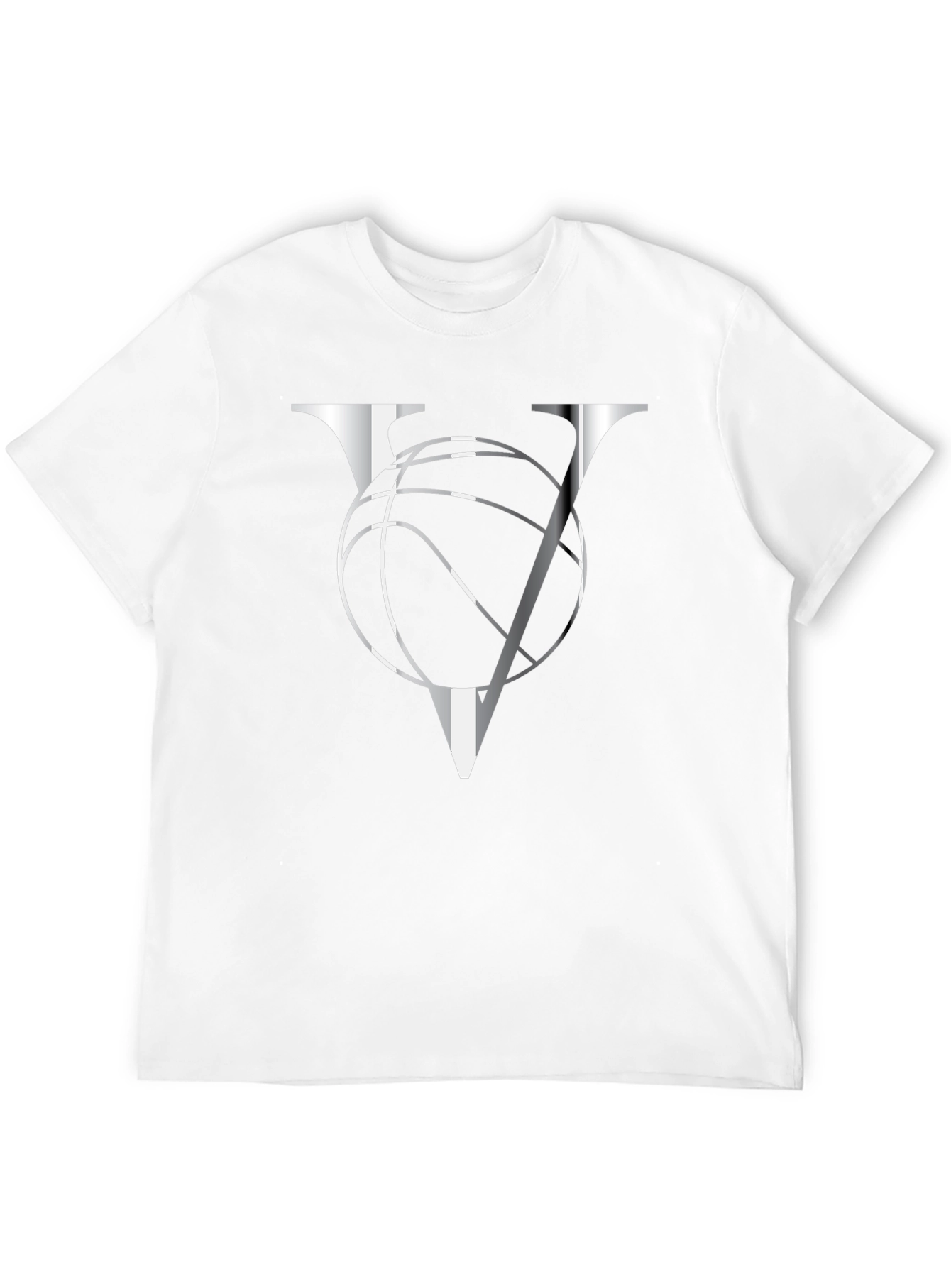 Basketball V Graphic Tee - Black Cotton T-Shirt