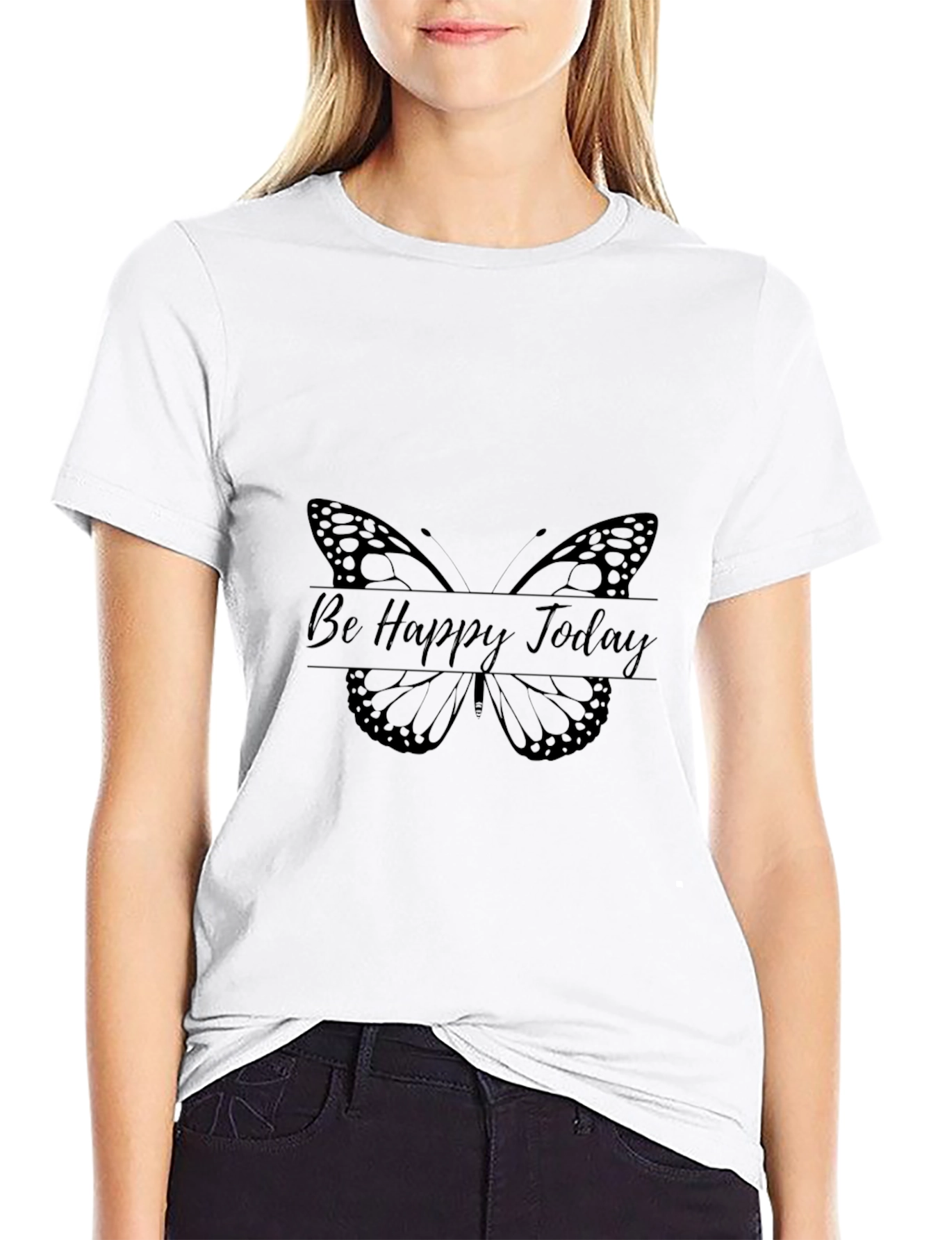 Be Happy Today Butterfly Graphic Tee
