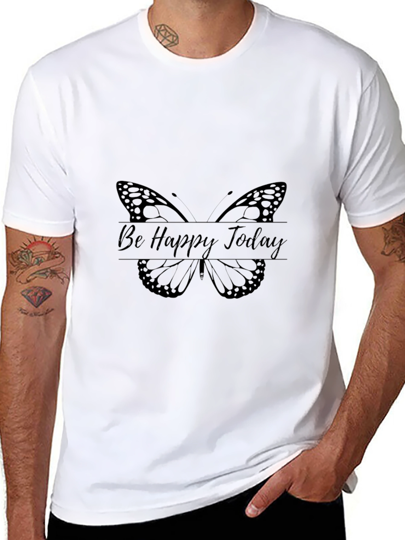 Be Happy Today Butterfly Graphic Tee