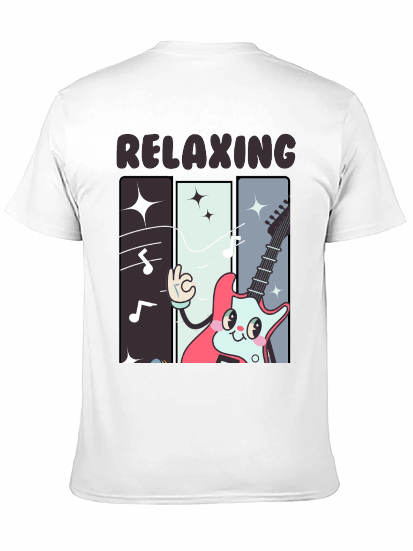 Relaxing Guitar Cartoon Graphic T-Shirt