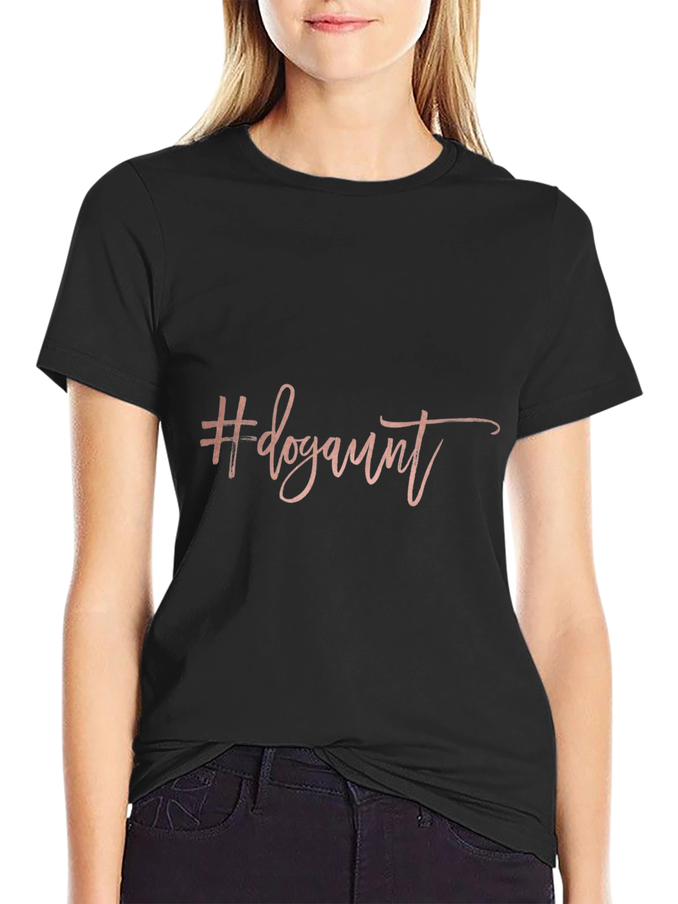 Dog Aunt Tee - Black Short Sleeve