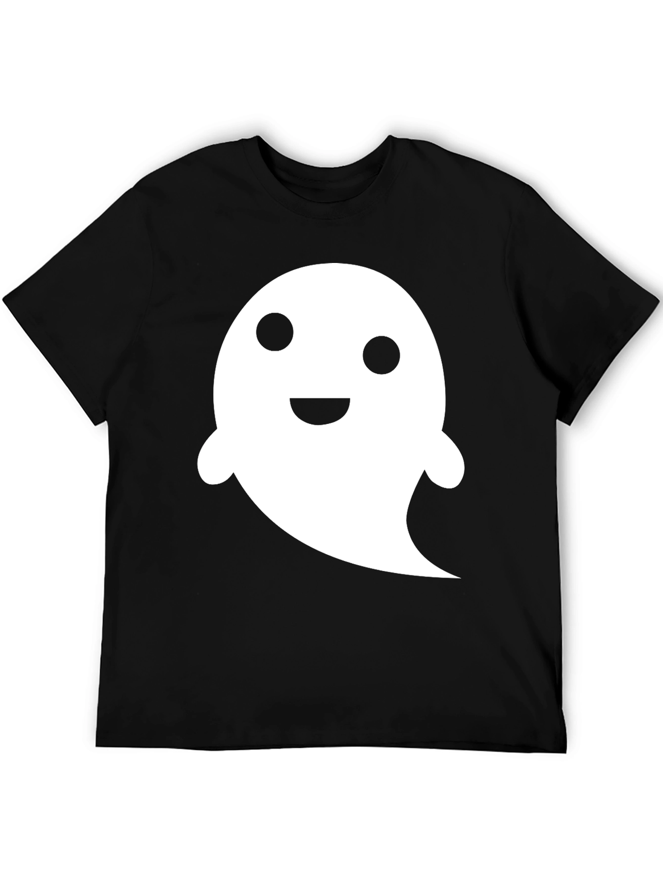 Cute Ghost Graphic Tee - Black Halloween Shirt