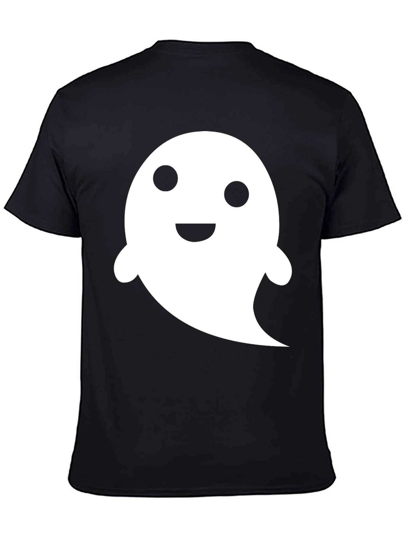 Cute Ghost Graphic Tee - Black Halloween Shirt