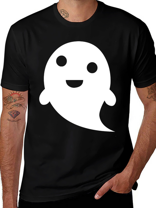 Cute Ghost Graphic Tee - Black Halloween Shirt