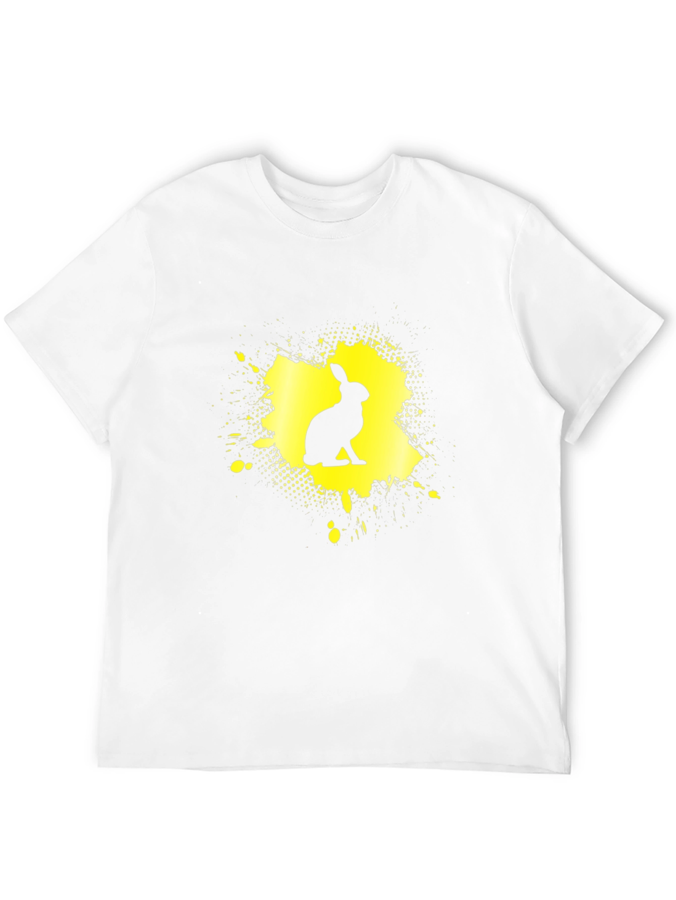 Rabbit Silhouette Graphic Tee - Black Cotton Blend