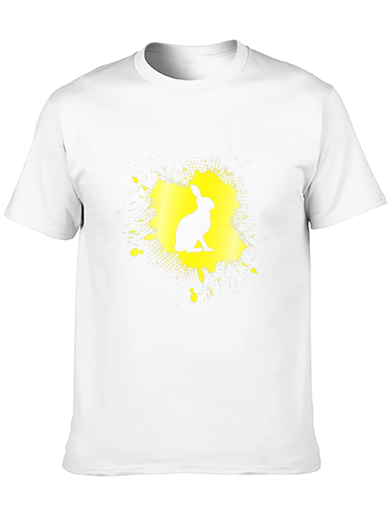Rabbit Silhouette Graphic Tee - Black Cotton Blend