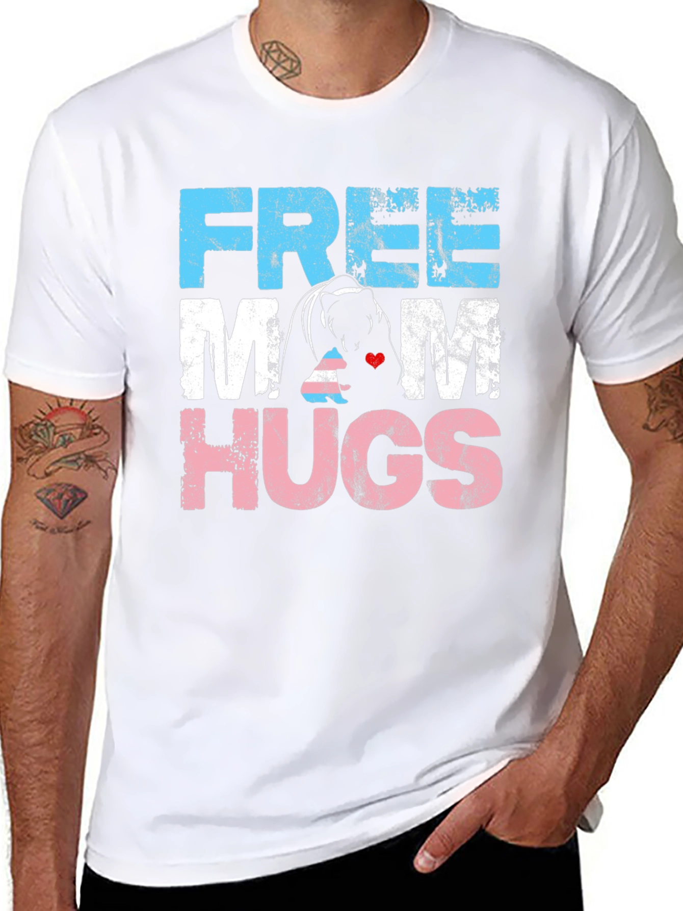 Free Mom Hugs T-Shirt - Bear Hug Graphic Tee