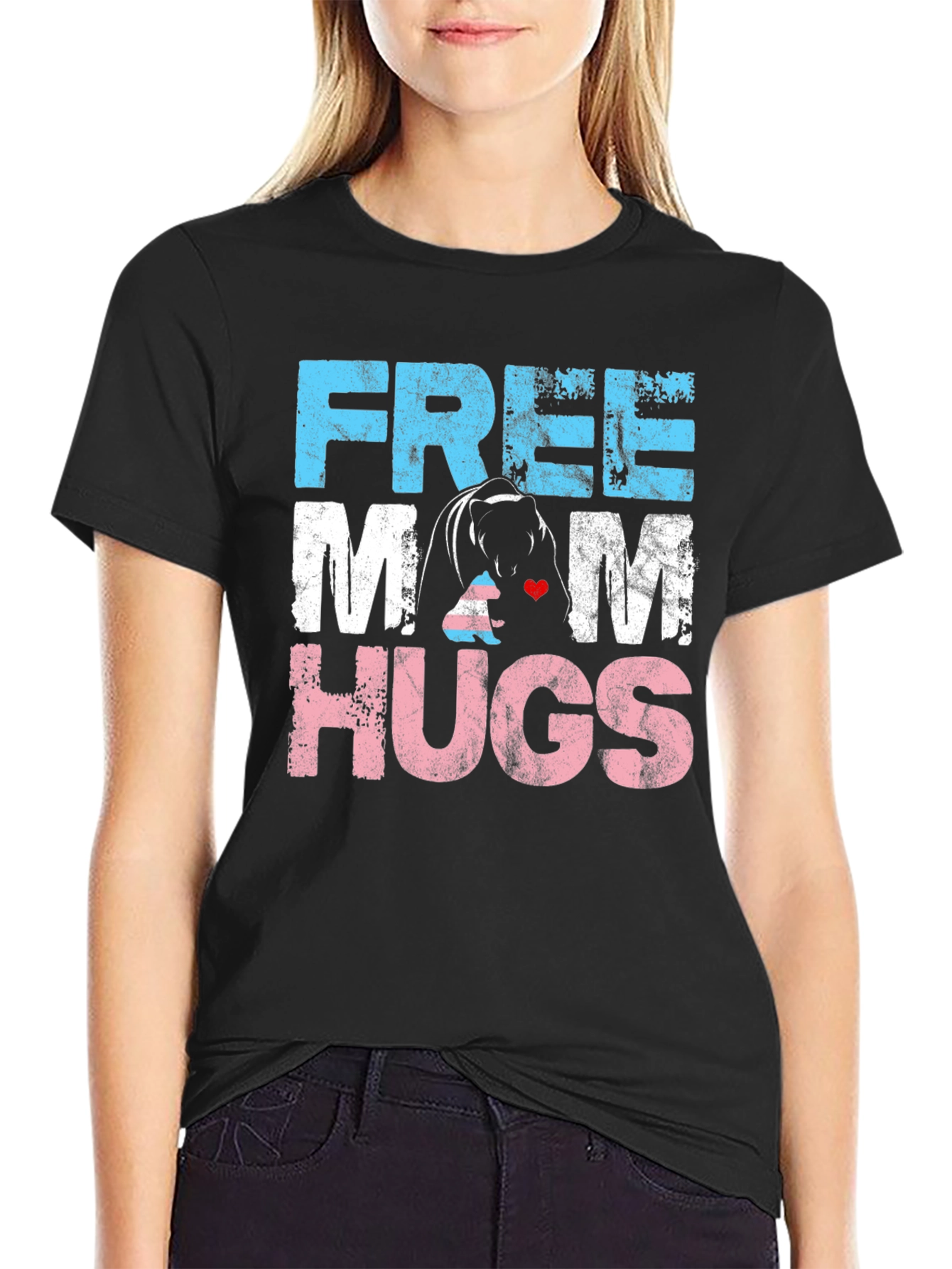 Free Mom Hugs T-Shirt - Bear Hug Graphic Tee