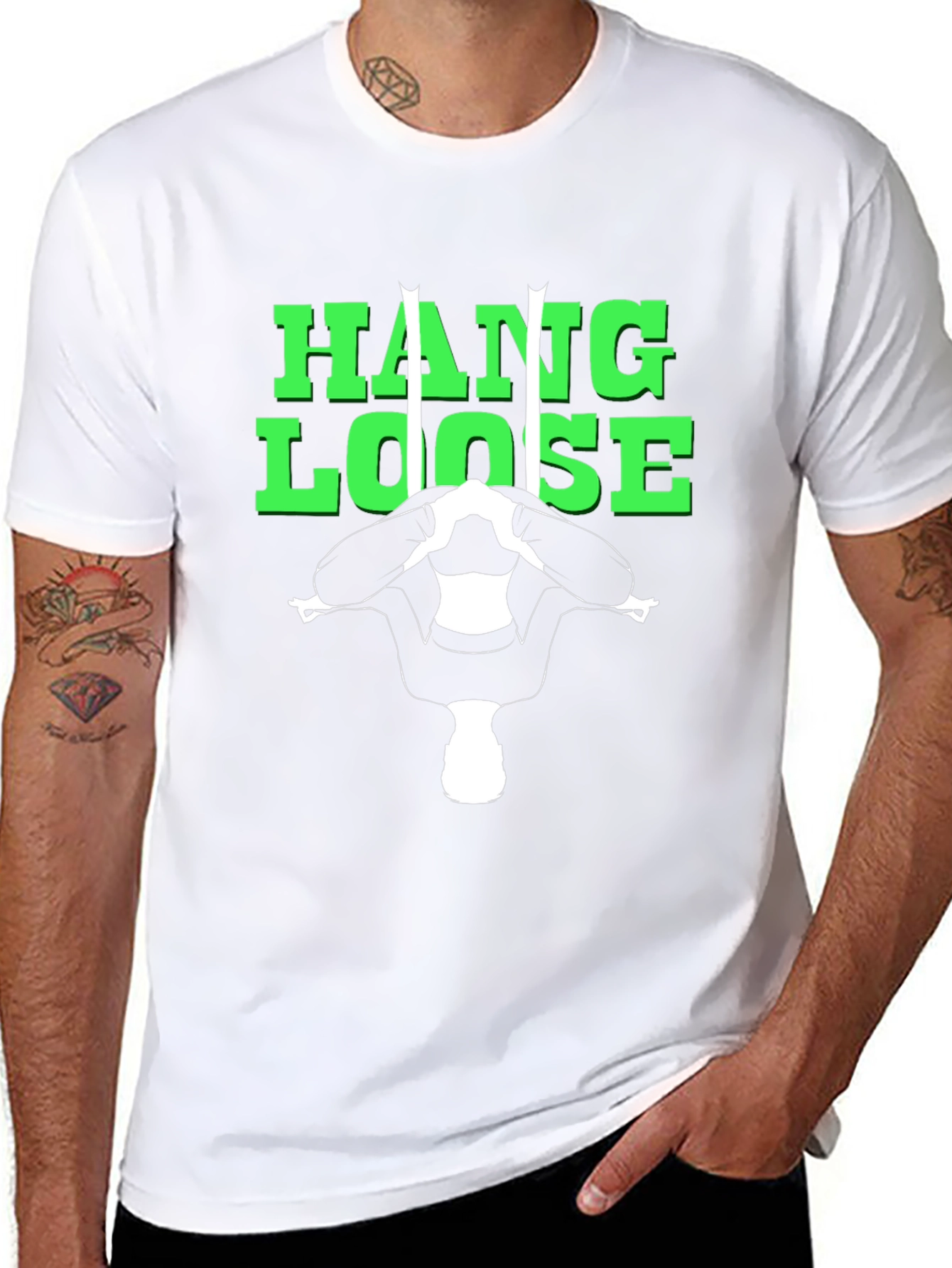 Hang Loose Gymnast Graphic Tee - Black