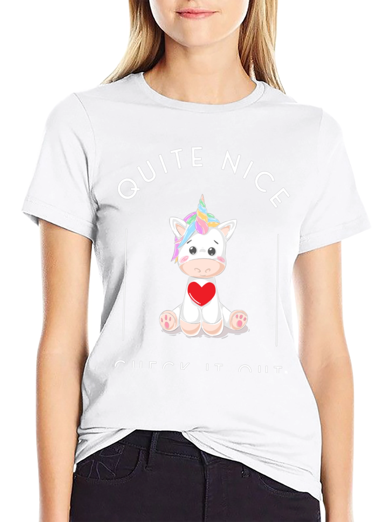 Unicorn Heart Graphic Black T-Shirt